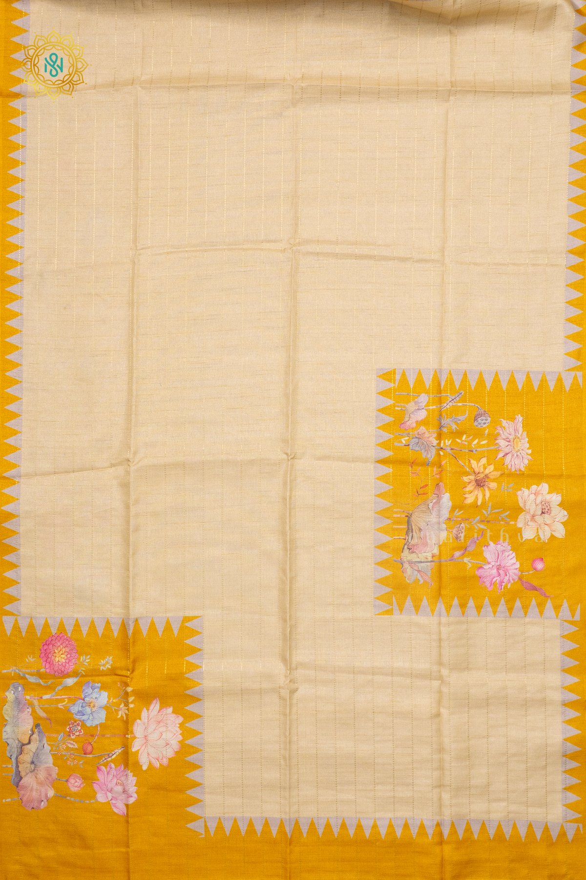 LIGHT YELLOW WITH MANGO YELLOW - SEMI TUSSAR