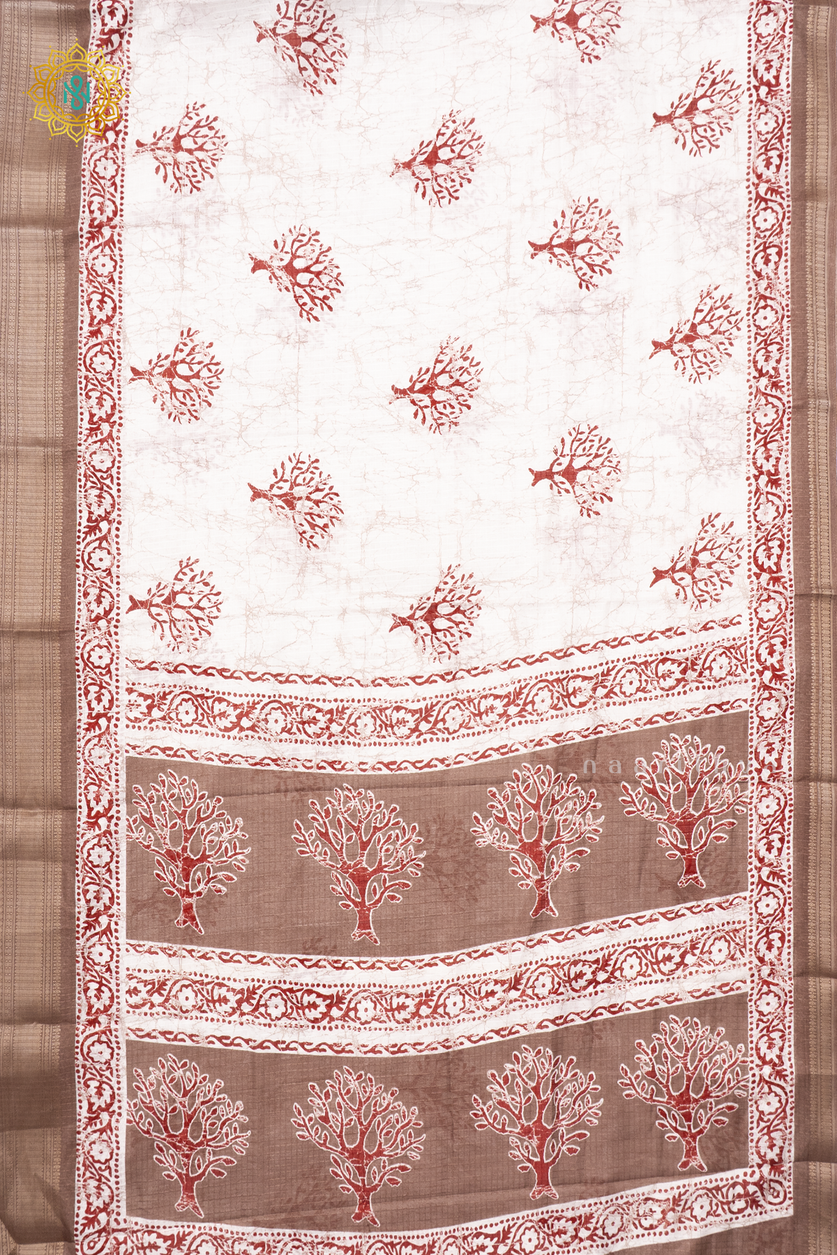 WHITE WITH BROWN - DOLA SILK