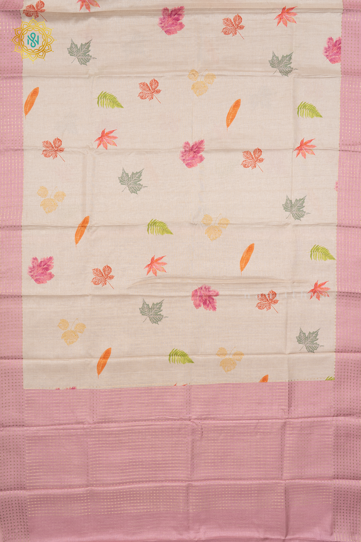OFF WHITE WITH PEACHISH PINK - KOTHA TUSSAR