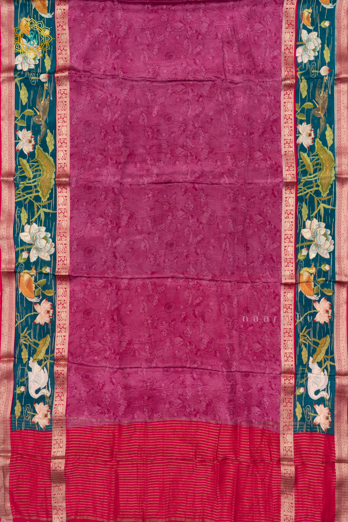 ROUGE PINK WITH RANI PINK - SEMI CREPE SILK