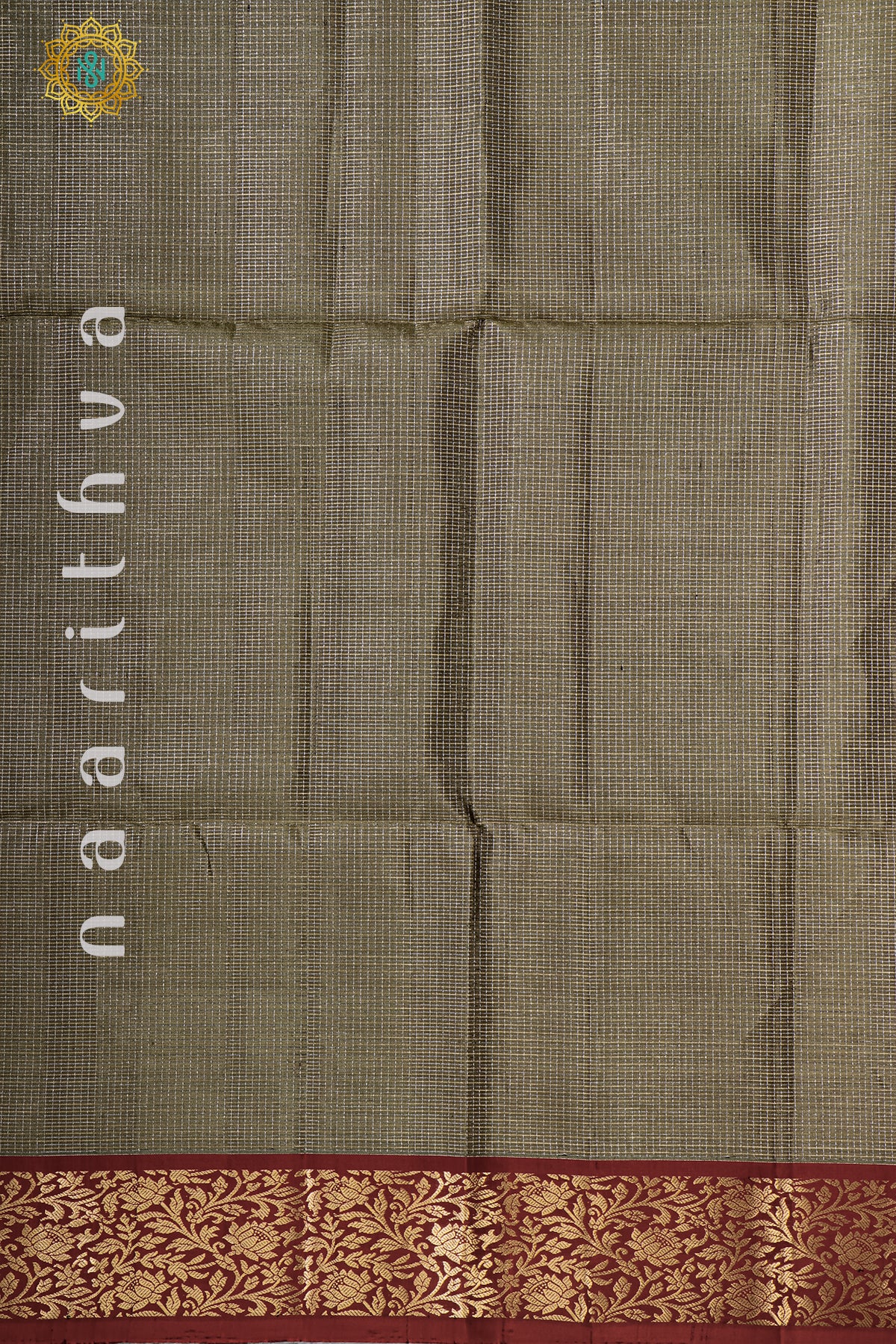 GREY WITH MAROON - PURE KANJIVARAM SOFT SILK