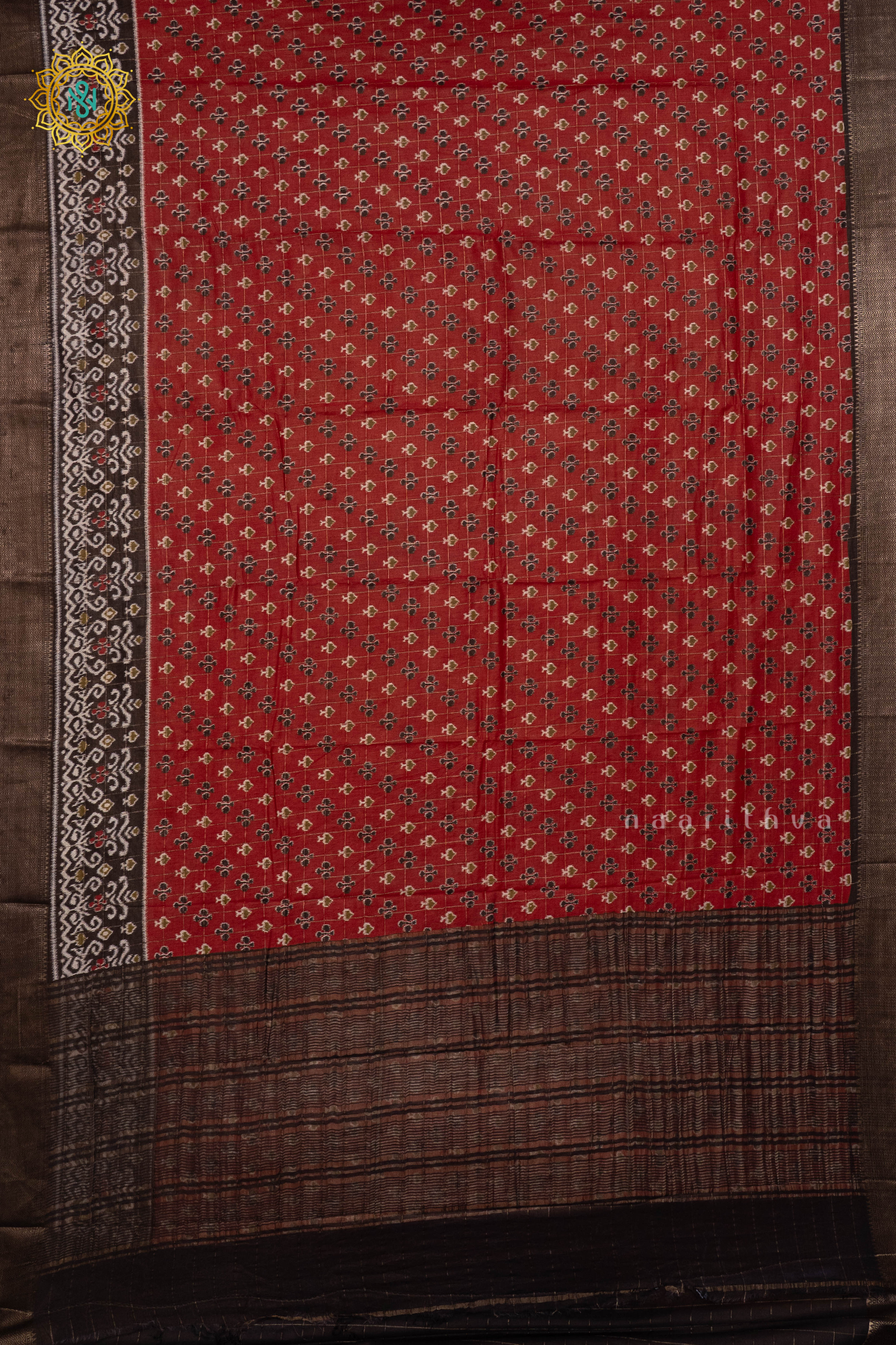 RED WITH BLACK - VISCOSE COTTON