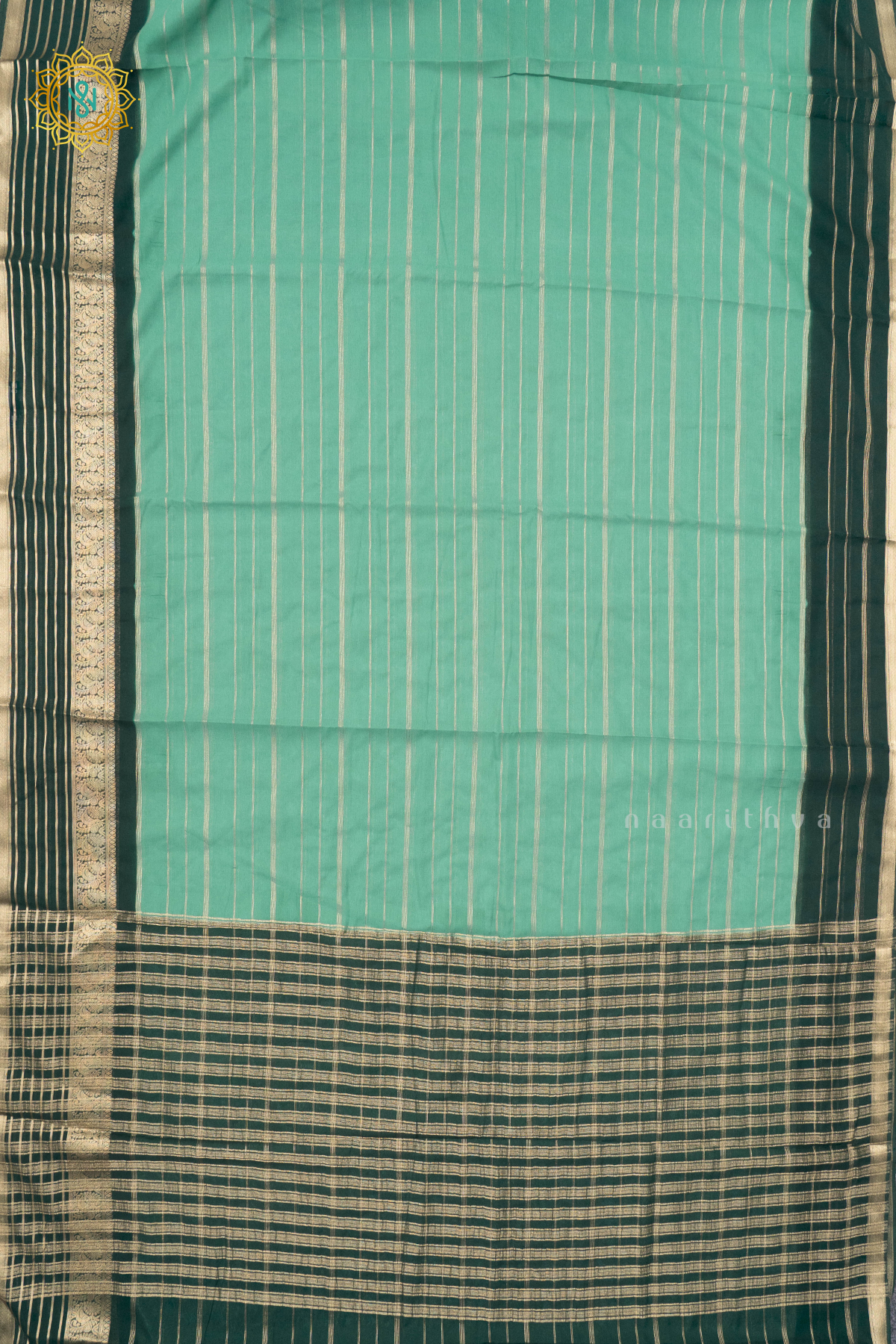 SAGE GREEN WITH BOTTLE GREEN - SEMI GEORGETTE
