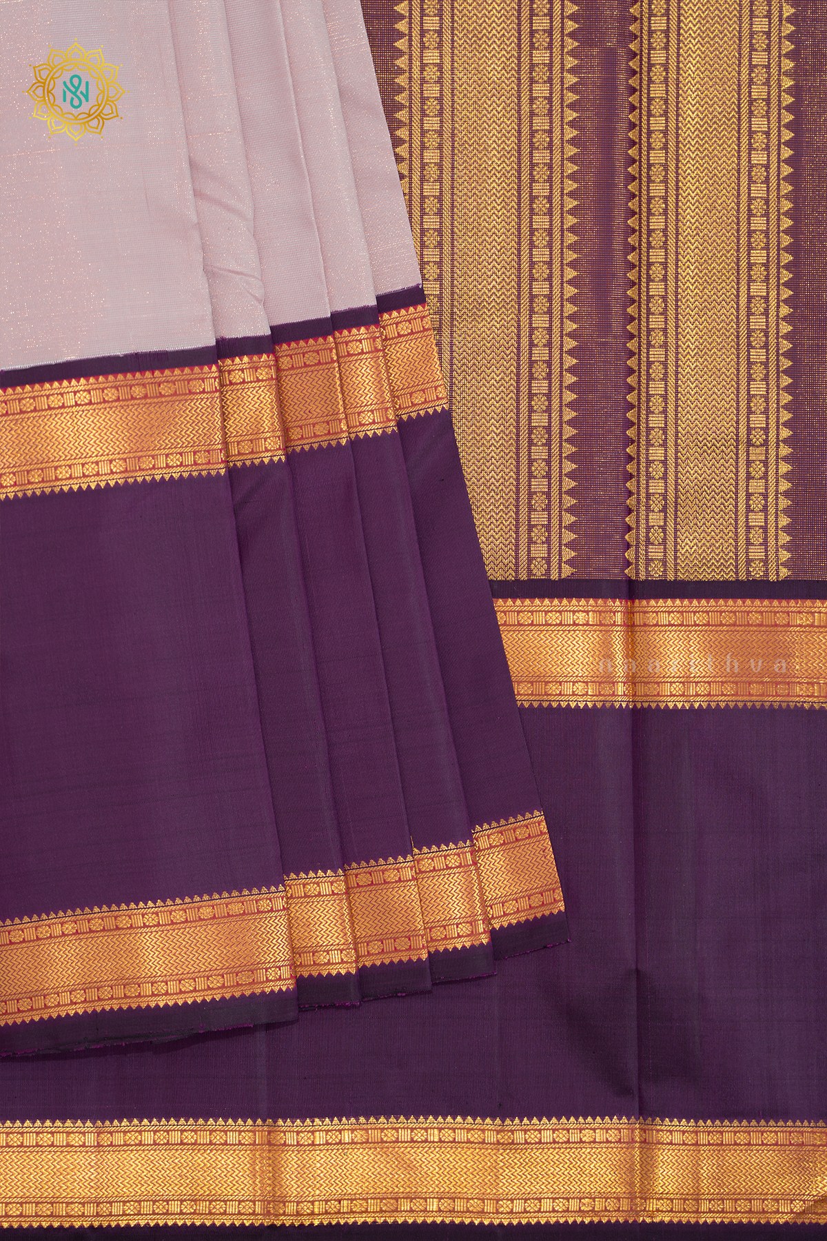 PEACH WITH WINE - PURE KANJIVARAM SILK