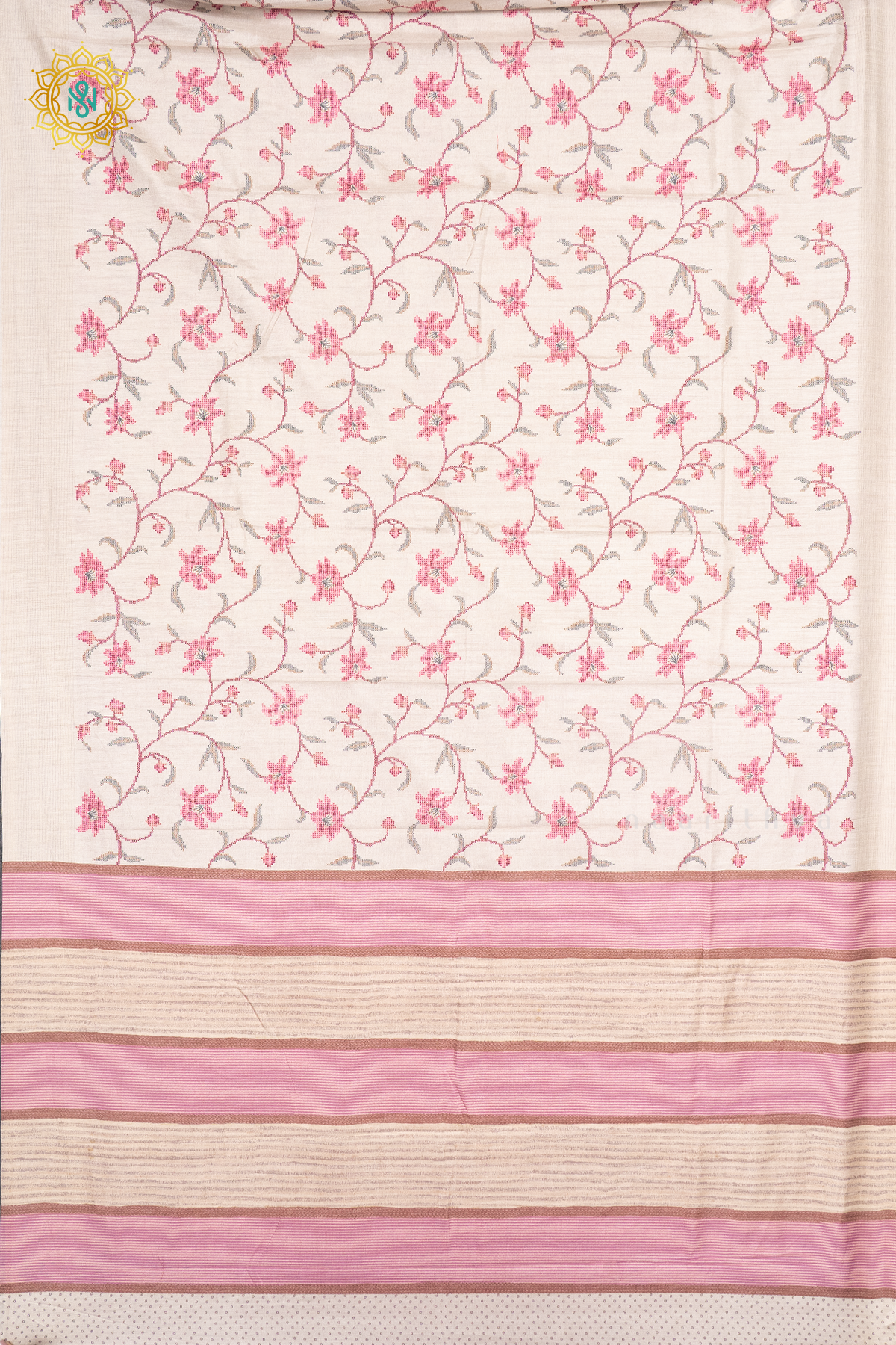 OFF WHITE WITH PINK - KOTHA TUSSAR