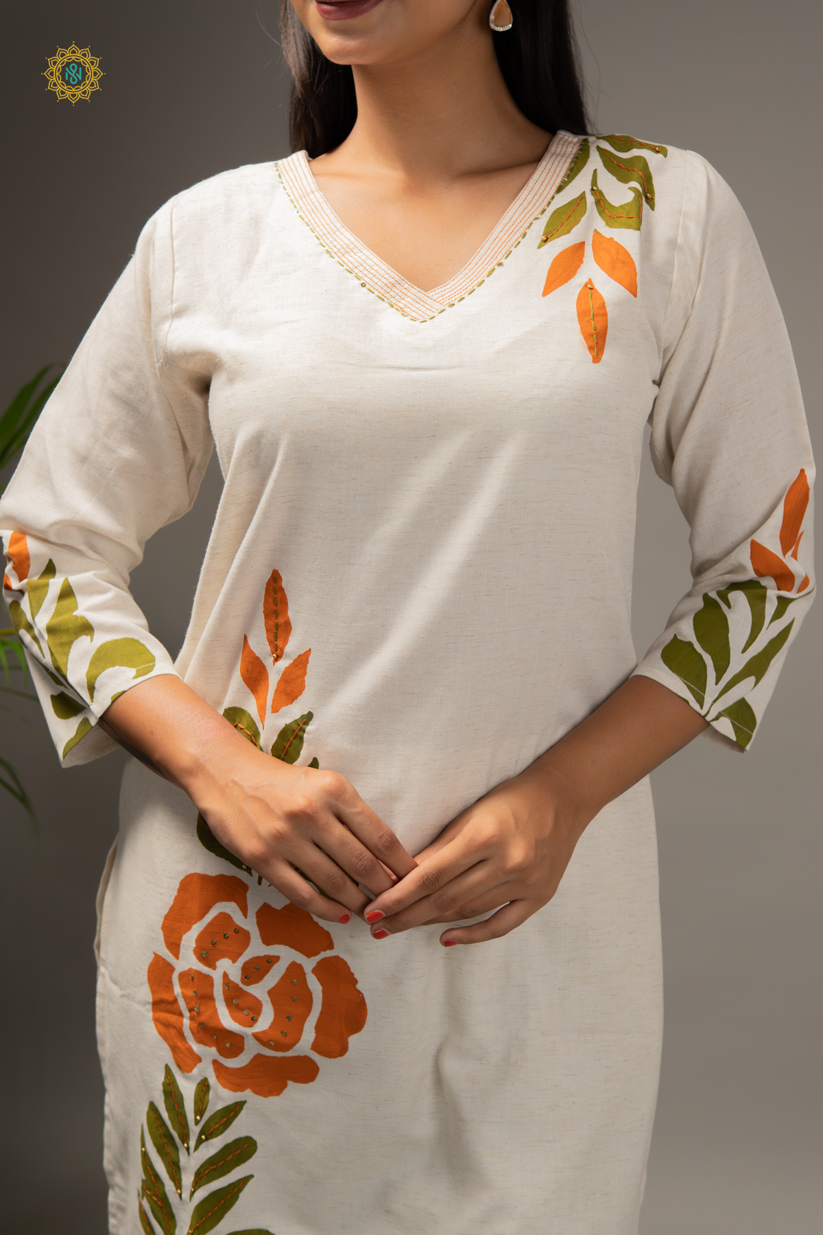 WHITE - COTTON 2PC SALWAR SUIT WITH TOP & BOTTOM