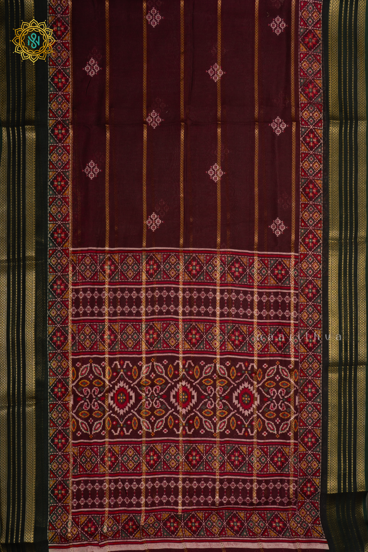 WINE WITH GREEN - SEMI GEORGETTE