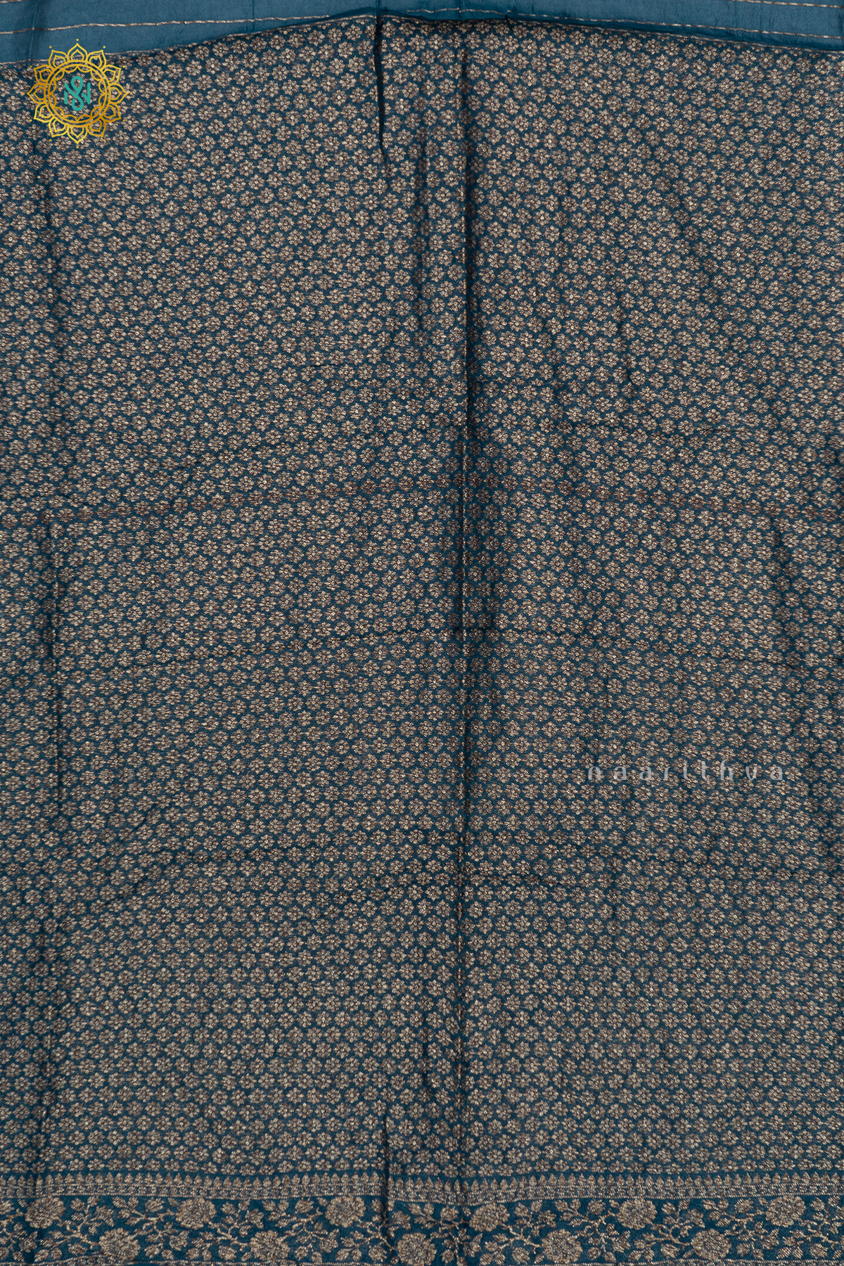 PEACOCK BLUE - SEMI TUSSAR WITH TIE & DYE