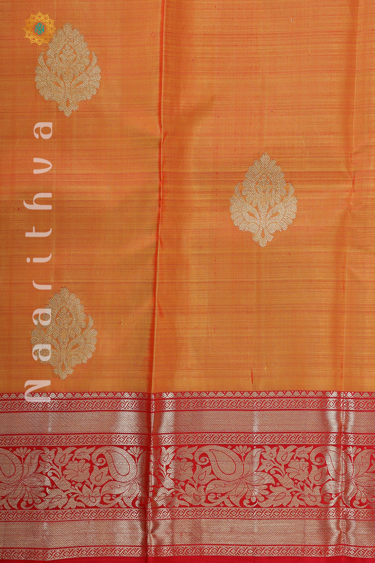 ORANGE WITH RED - PURE KANJIVARAM SILK