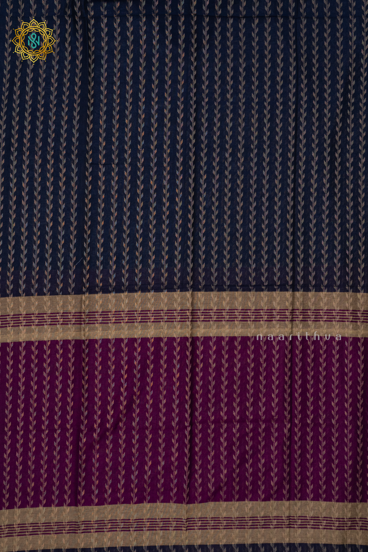 NAVY BLUE WITH MAGENTA - MUL COTTON