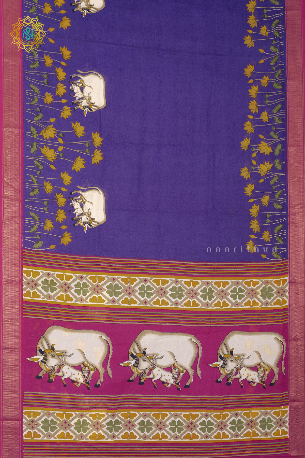 PURPLE WITH PINK - SEMI GEORGETTE