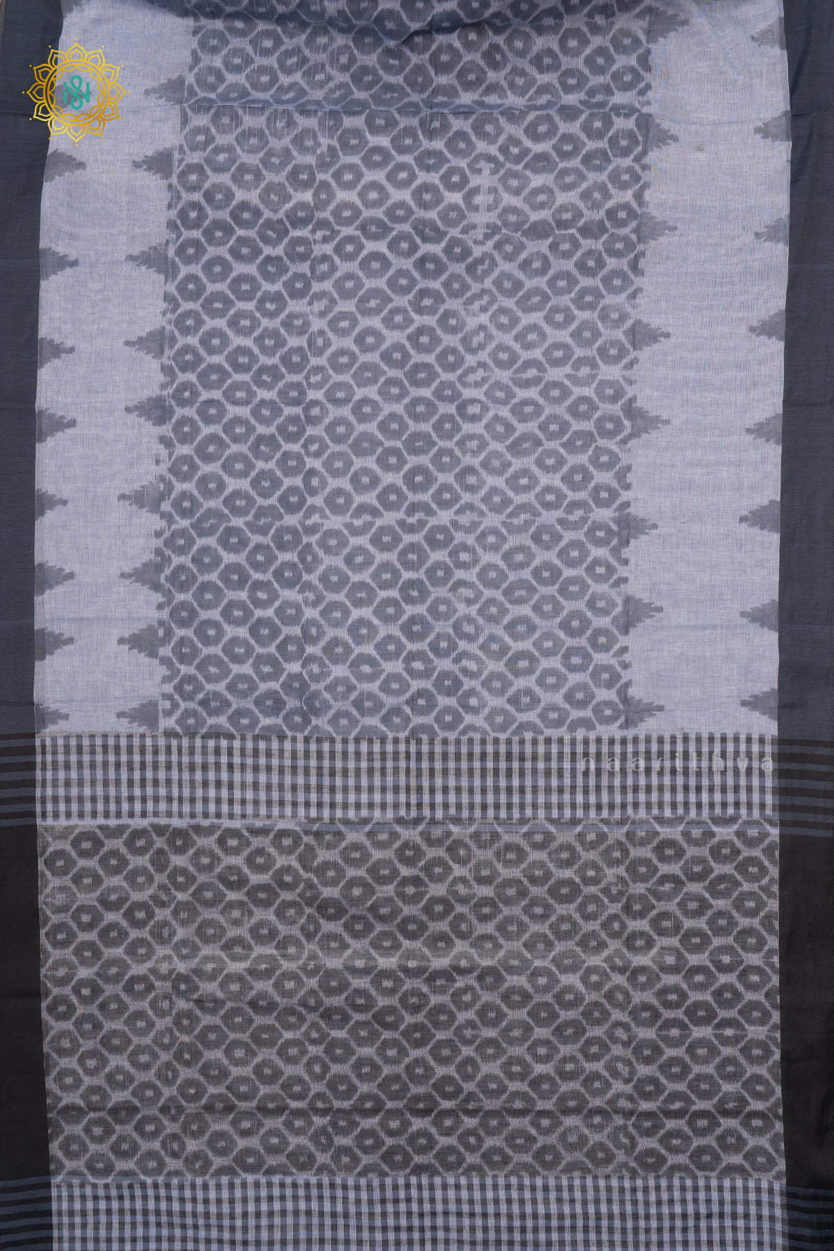 GREY WITH BLACK - MUL COTTON