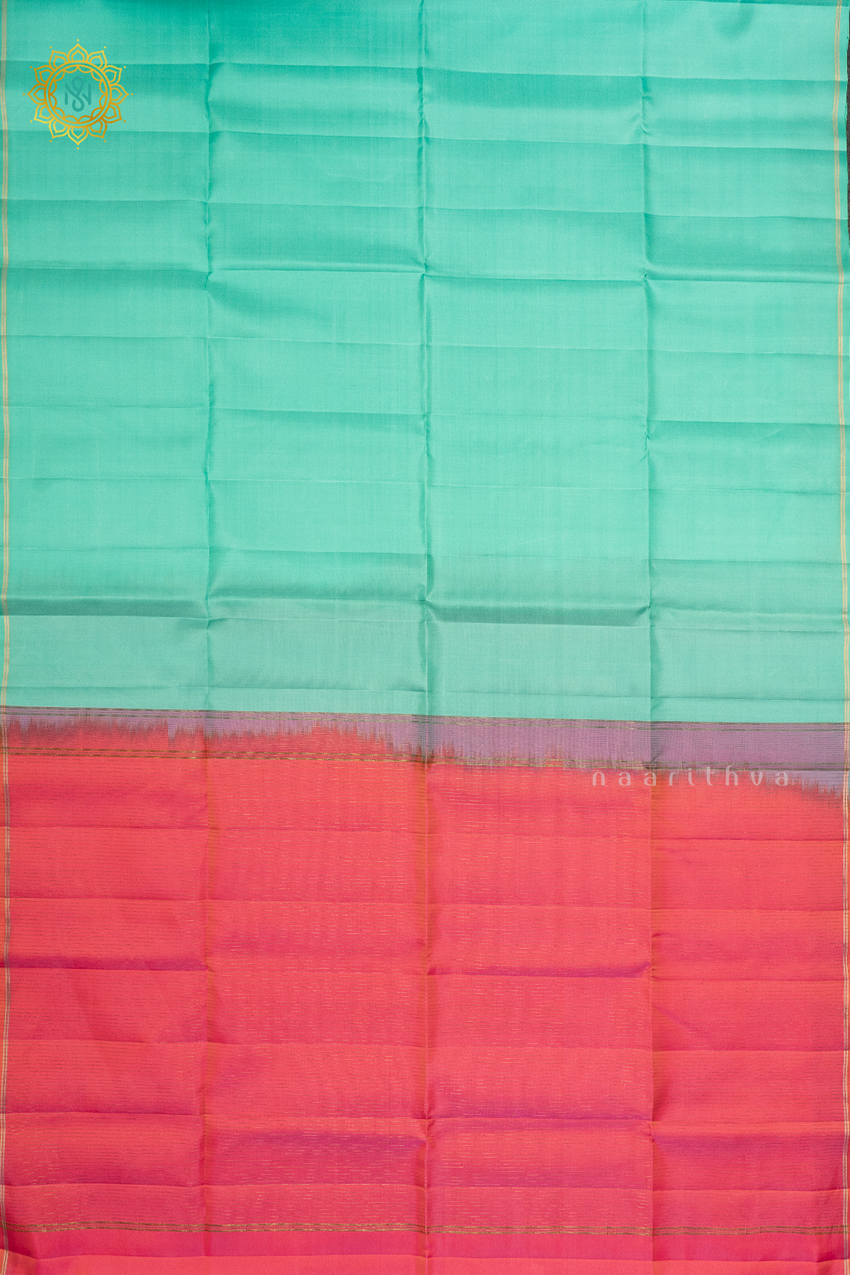 AQUA BLUE WITH DUAL SHADE OF PINK - PURE KANJIAVARAM SOFT SILK