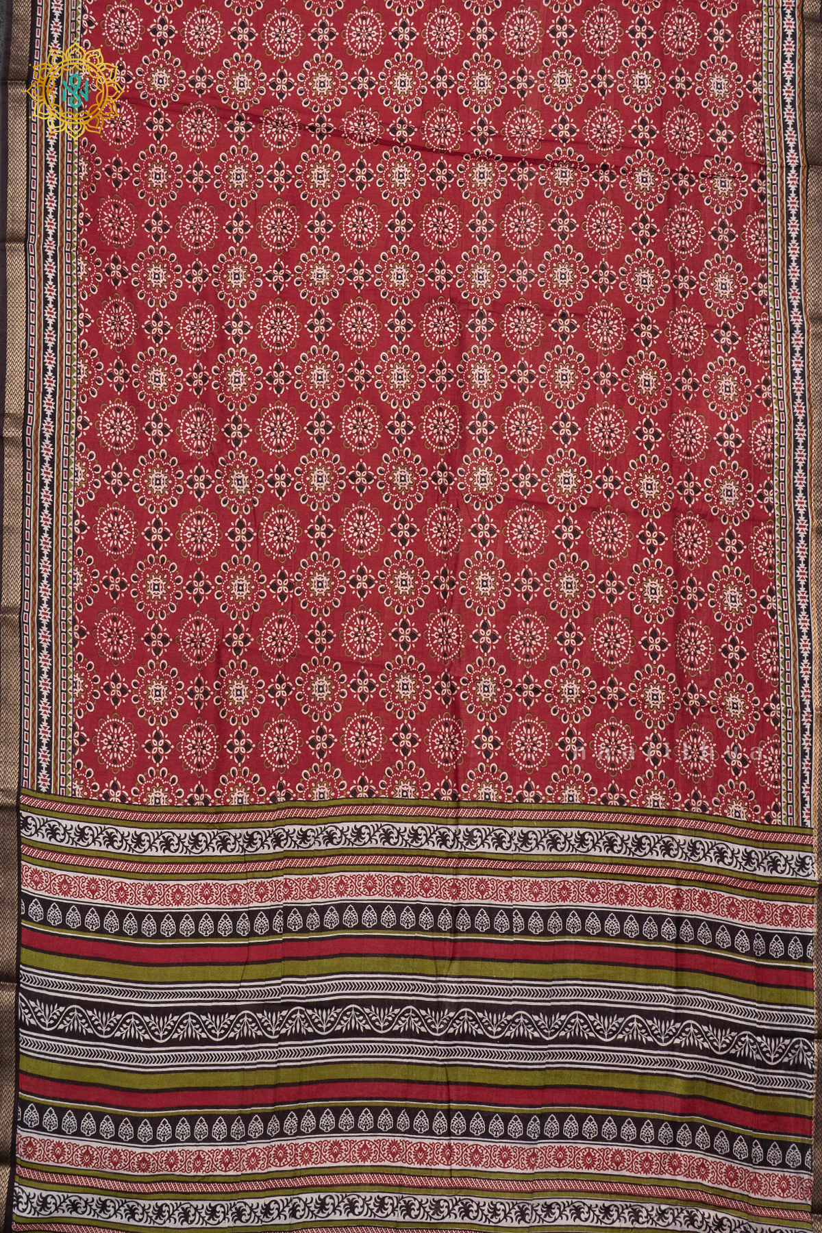 RED WITH BLACK - VISCOSE COTTON