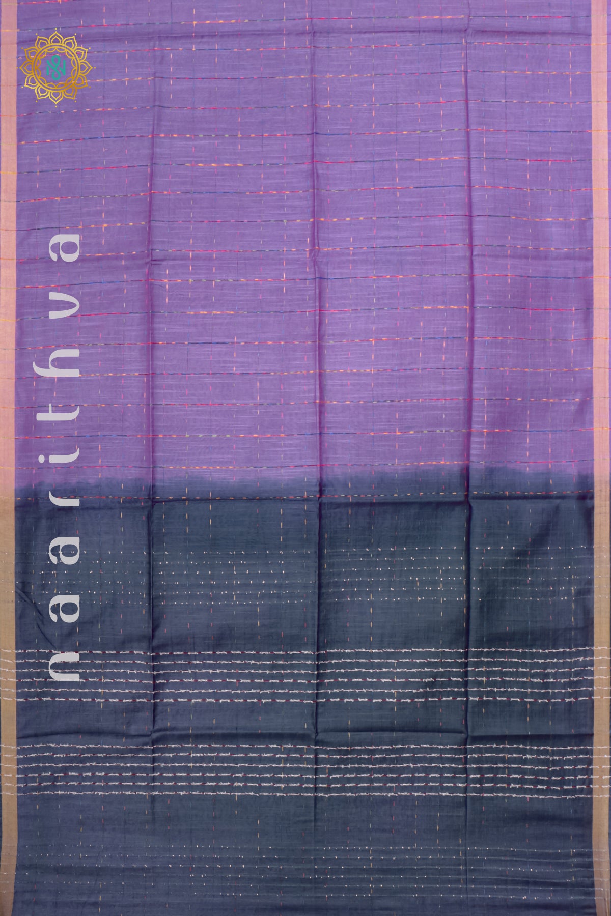 LAVENDER WITH GREY - SLUB COTTON