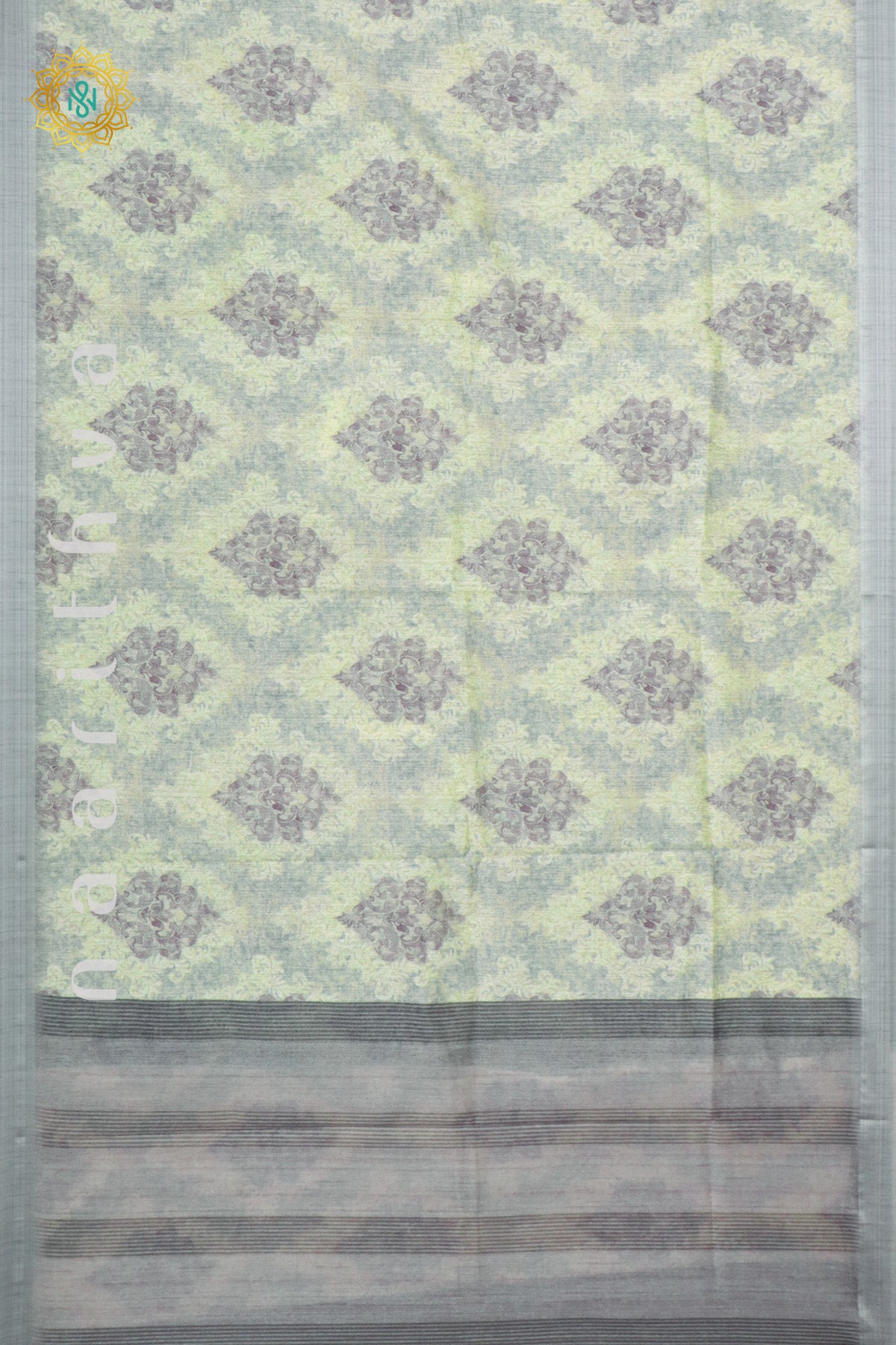 LIGHT YELLOW WITH GREY - JUTE COTTON