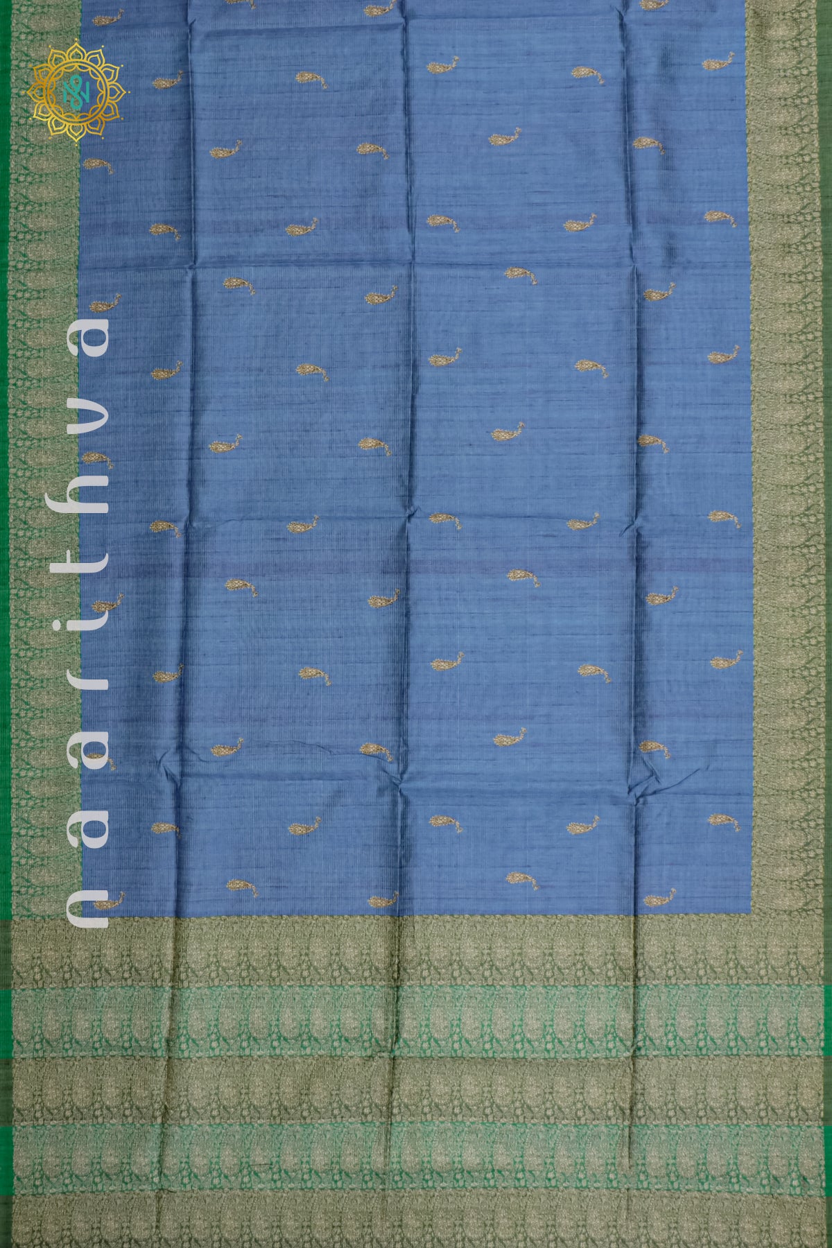 BLUE WITH GREEN - SEMI TUSSAR