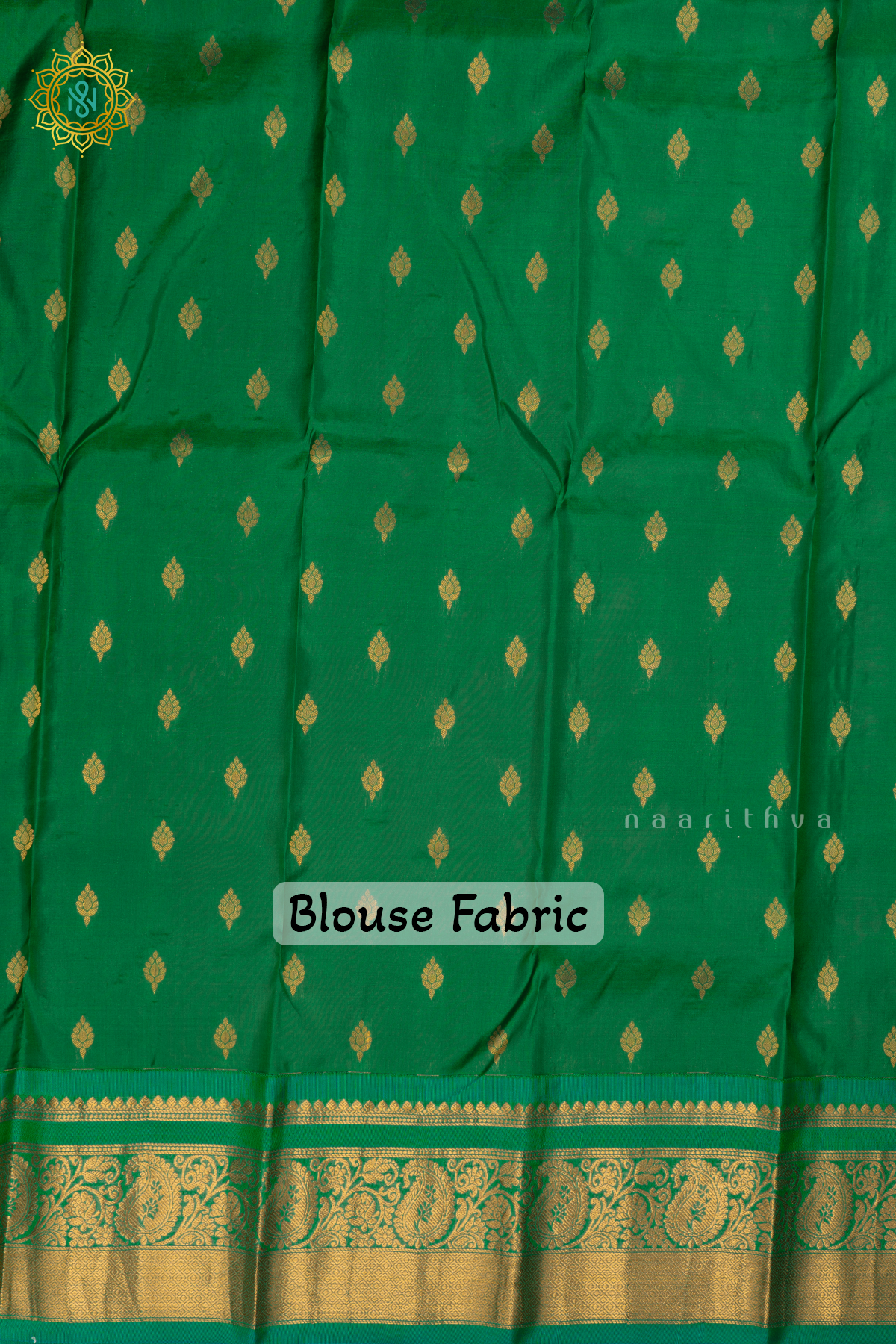 Red With Green Pure Gadwal Silk Saree With Zari Woven Buttas And Contrast Zari Border