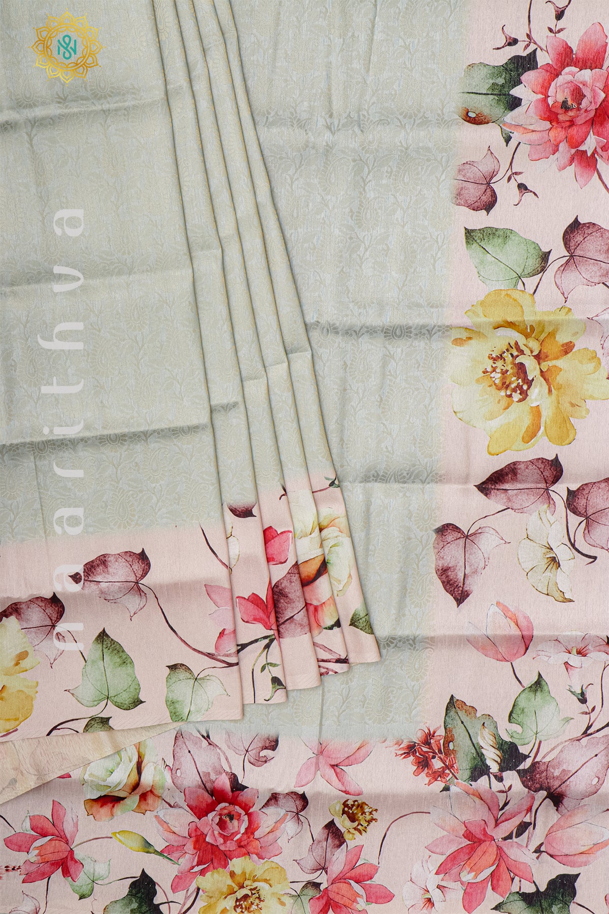 PISTA GREEN WITH PEACH - SOFT TUSSAR