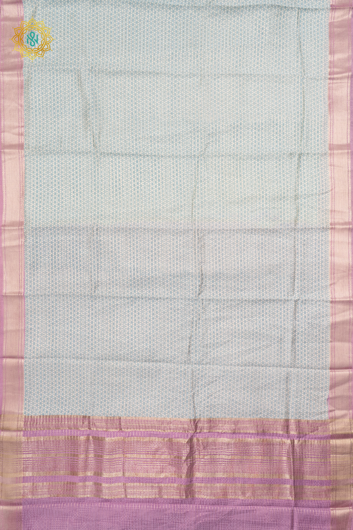 AQUA BLUE WITH LAVENDER - BUTTER CREPE