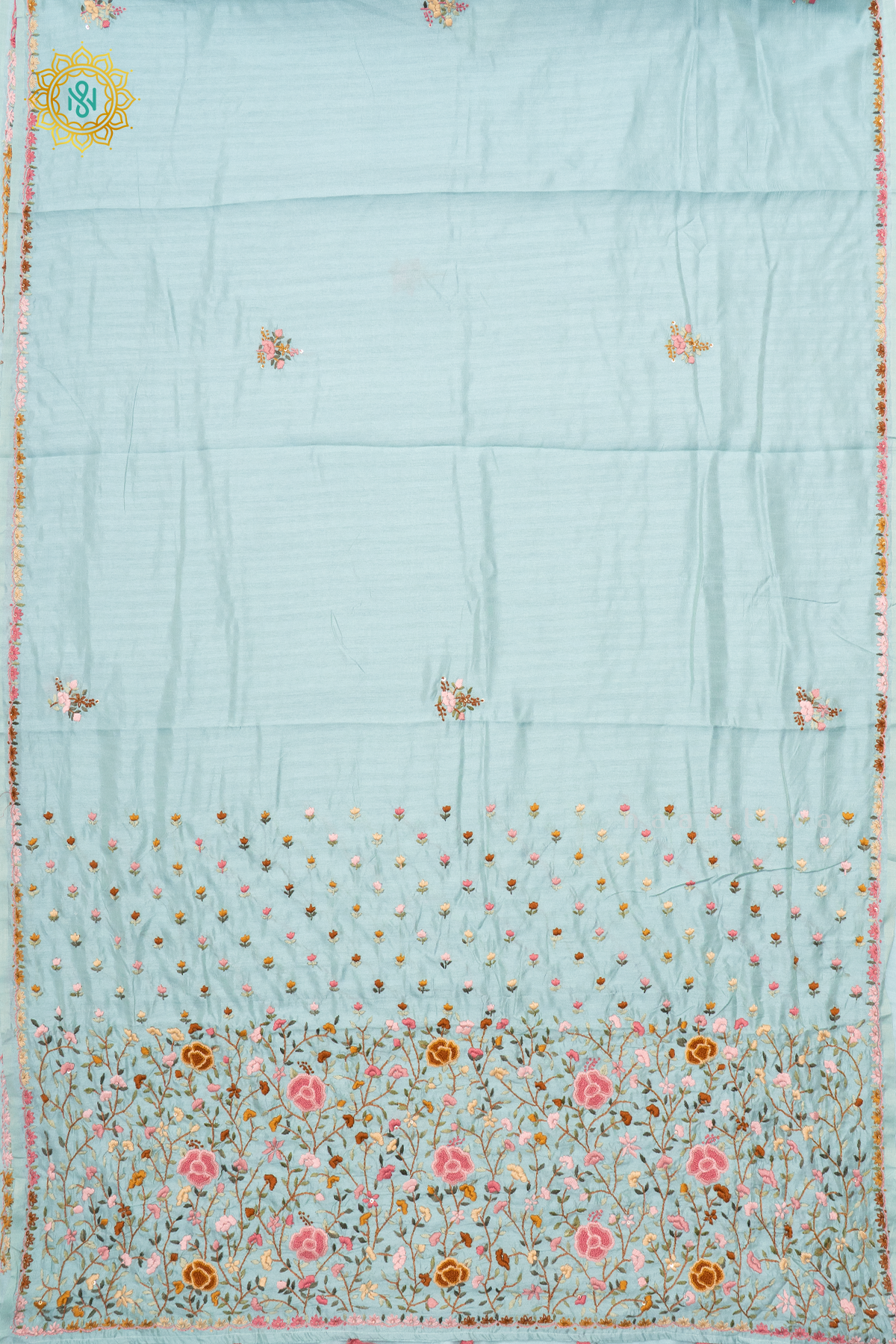 AQUA BLUE - SEMI TUSSAR SILK