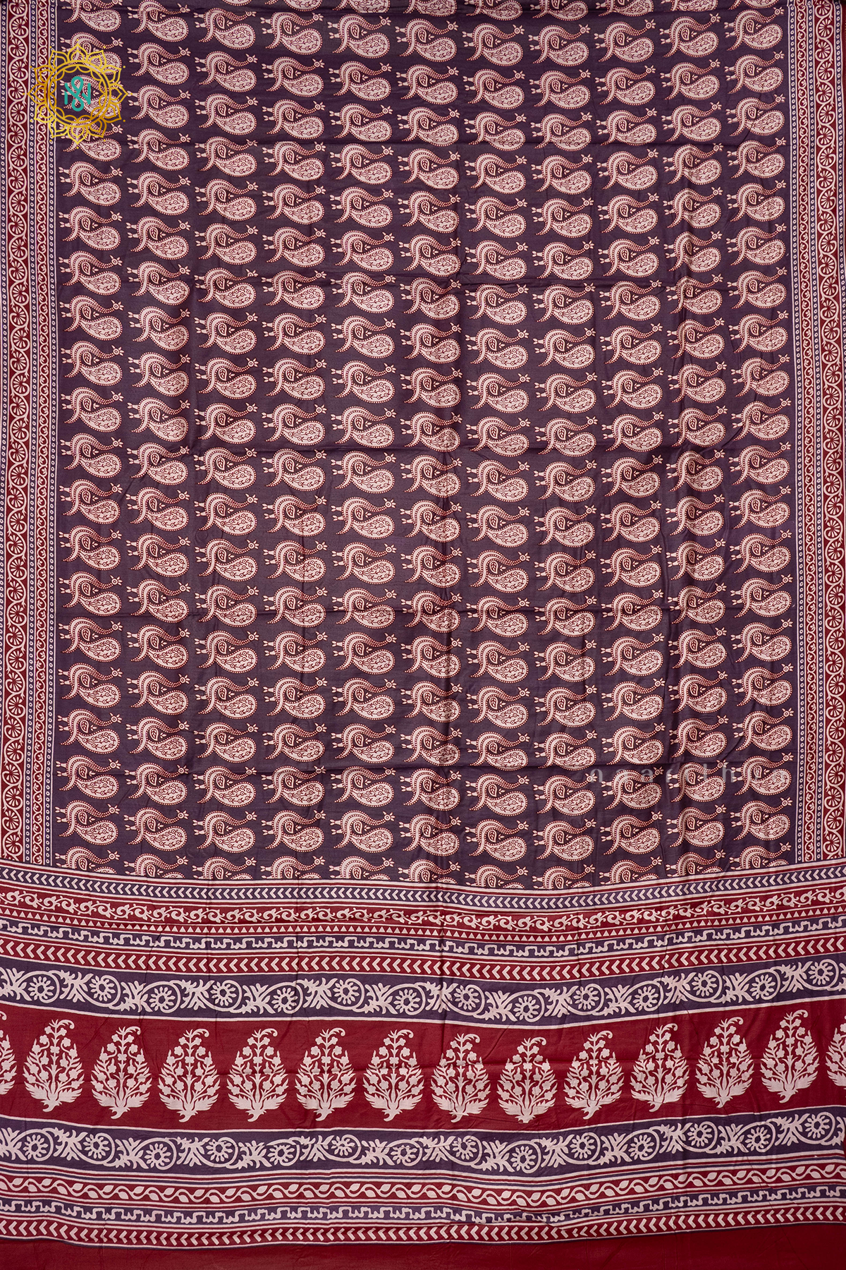LAVENDER WITH MAROON - VISCOSE COTTON