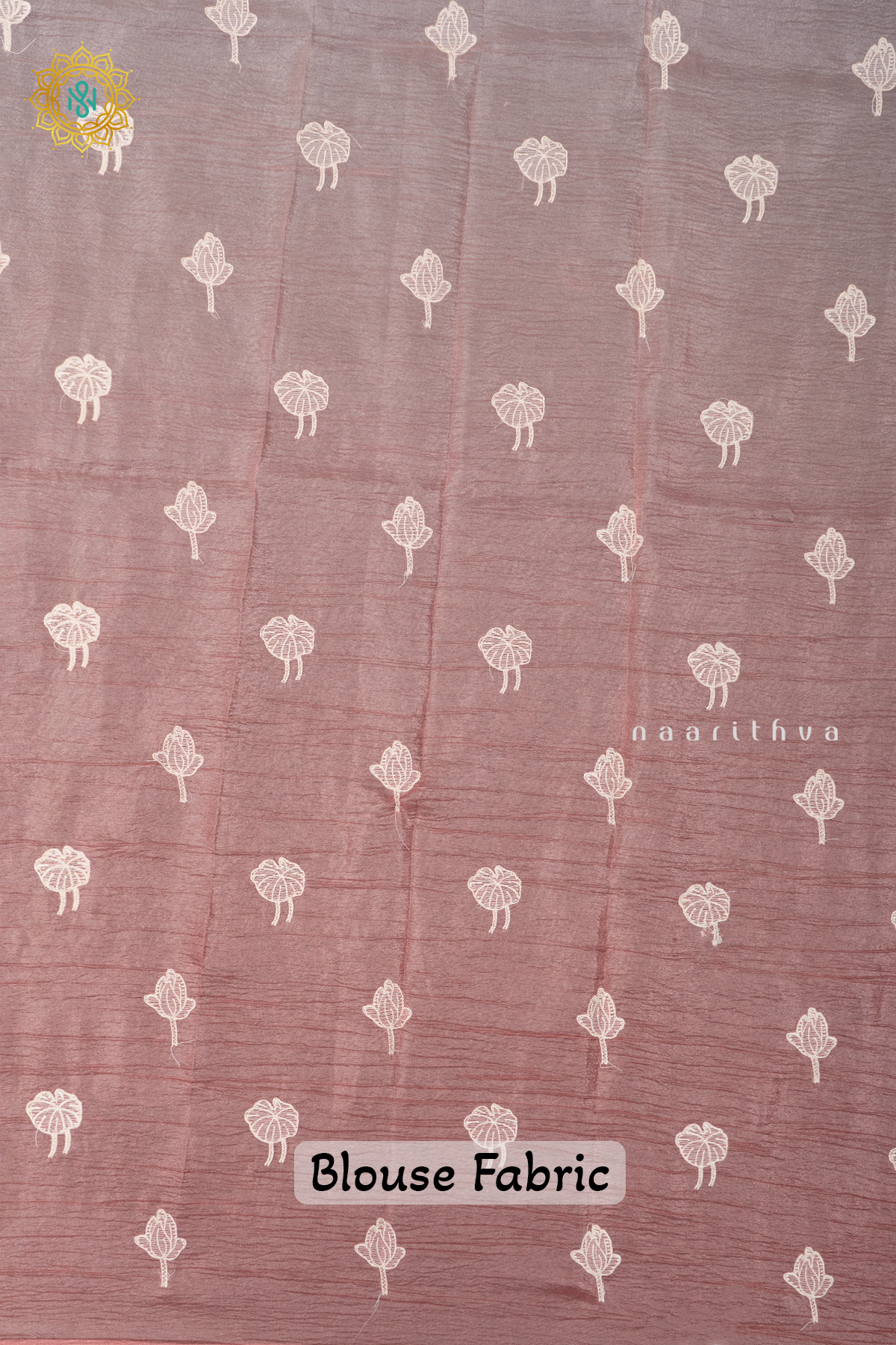 DARK PEACH - CRUSH TISSUE WITH EMBROIDERY