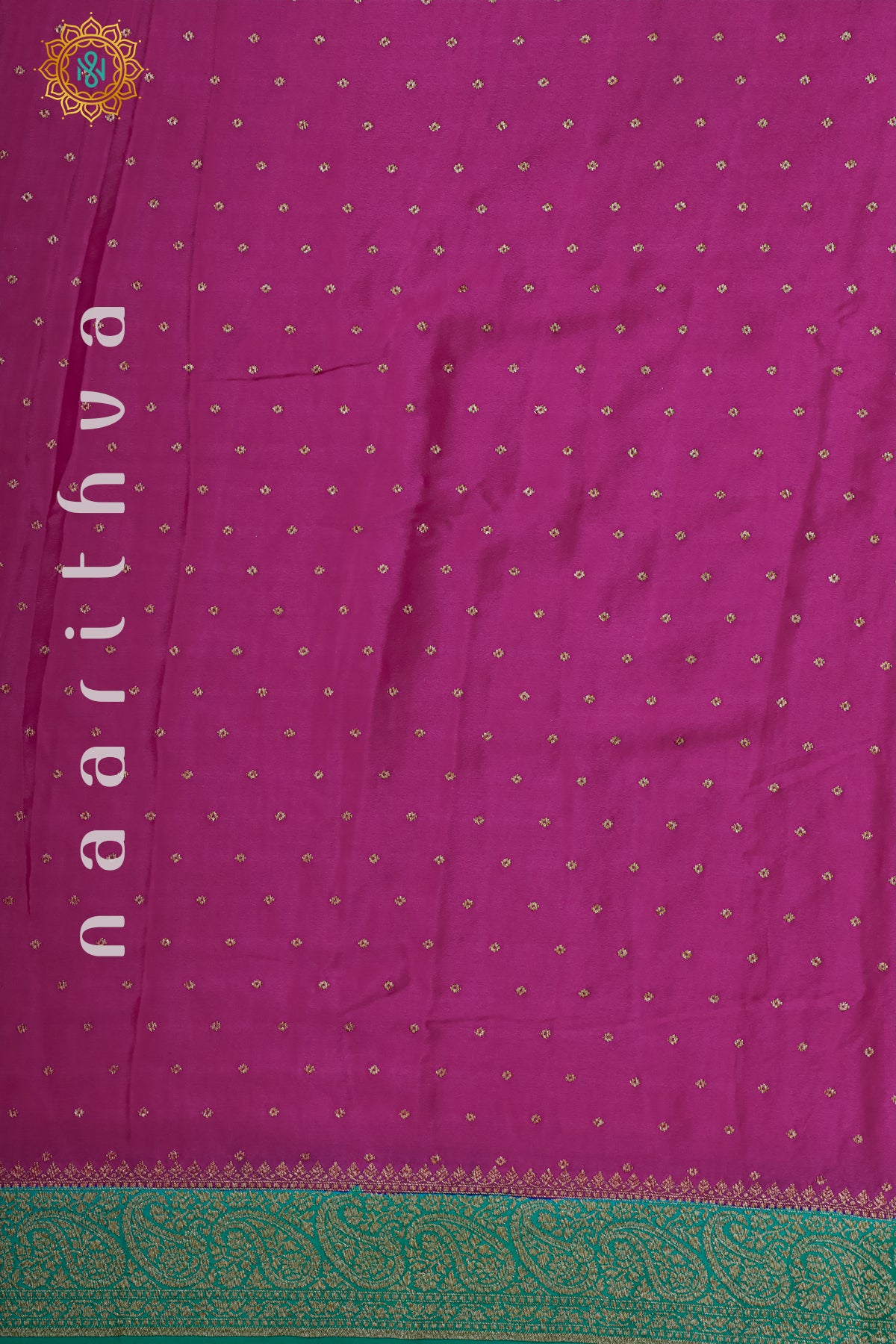 PINK WITH GREEN - PURE BANARASI CREPE SILK