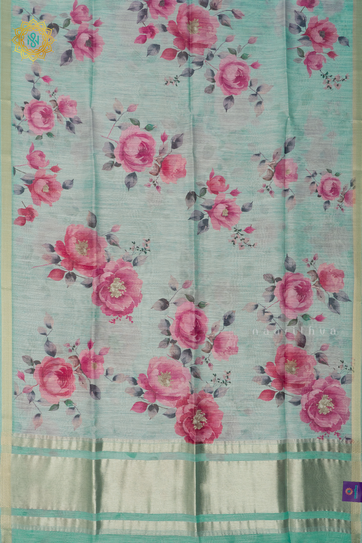 AQUA GREEN - CHANDERI SILK