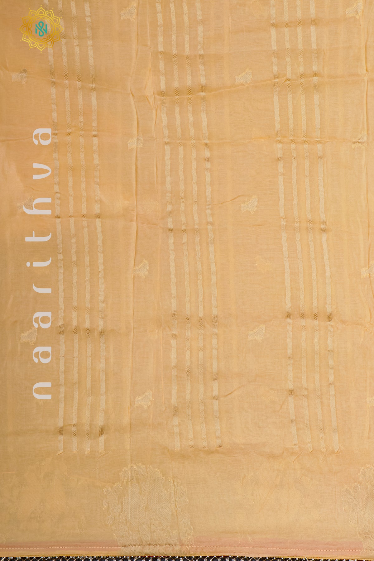 PEACH WITH RED - SEMI ORGANZA