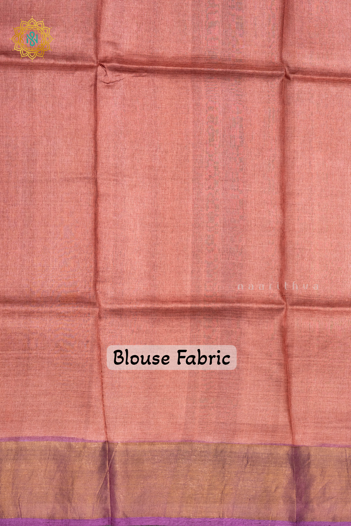 PEACH WITH MAGENTA - PURE TUSSAR SILK WITH HAND PAINTED