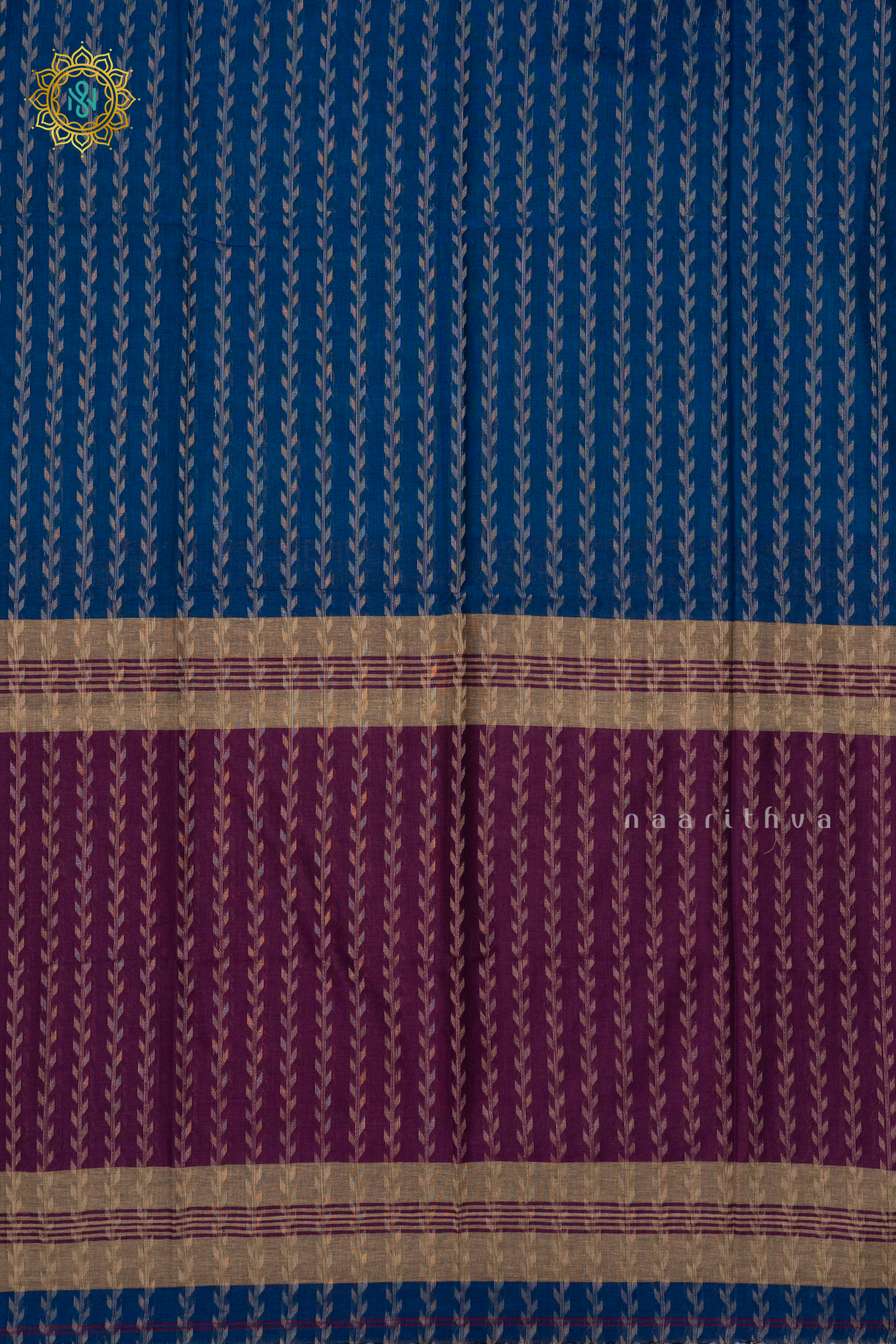BLUE WITH MAGENTA - MUL COTTON