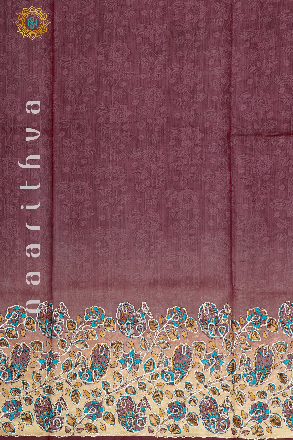 MAROON - SEMI TUSSAR SILK