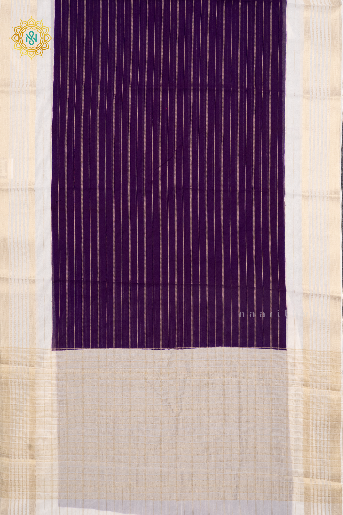 PURPLE WITH WHITE - SEMI GEORGETTE