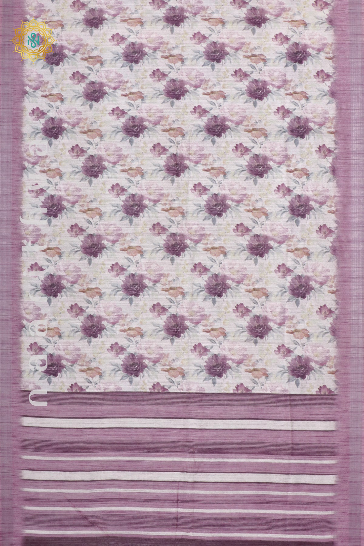WHITE WITH PINK - JUTE COTTON