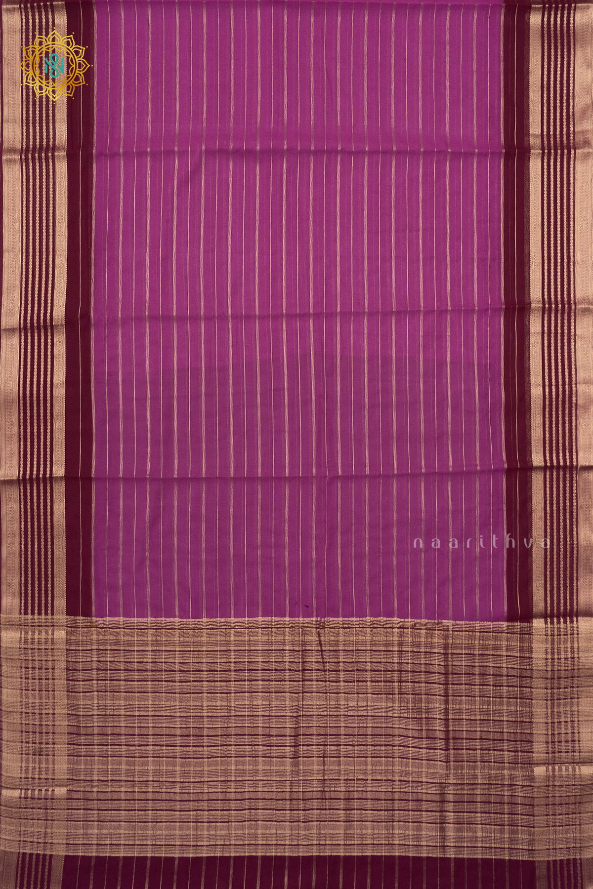 LAVENDER WITH BROWN - SEMI GEORGETTE