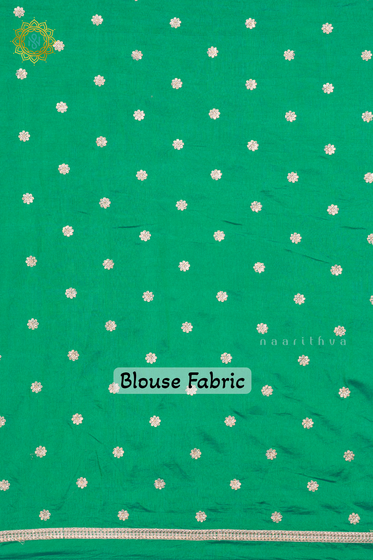 WHITE WITH GREEN - TISSUE PARTY WEAR SAREE WITH READYMADE BLOUSE