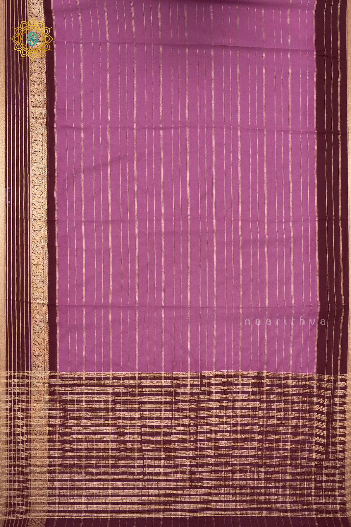 LIGHT PINK WITH BROWN - SEMI GEORGETTE
