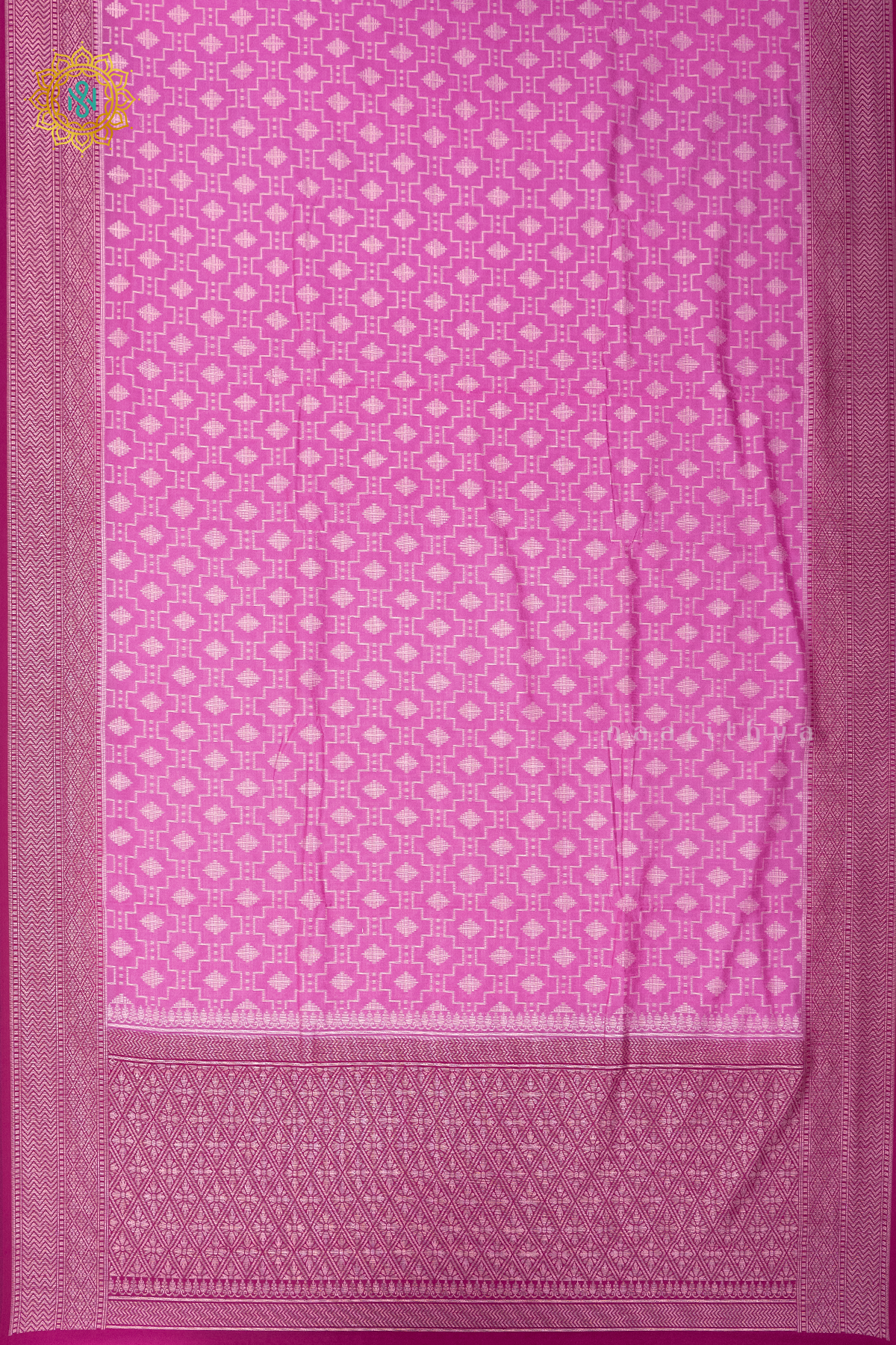 LIGHT PINK WITH RANI PINK - JUTE COTTON