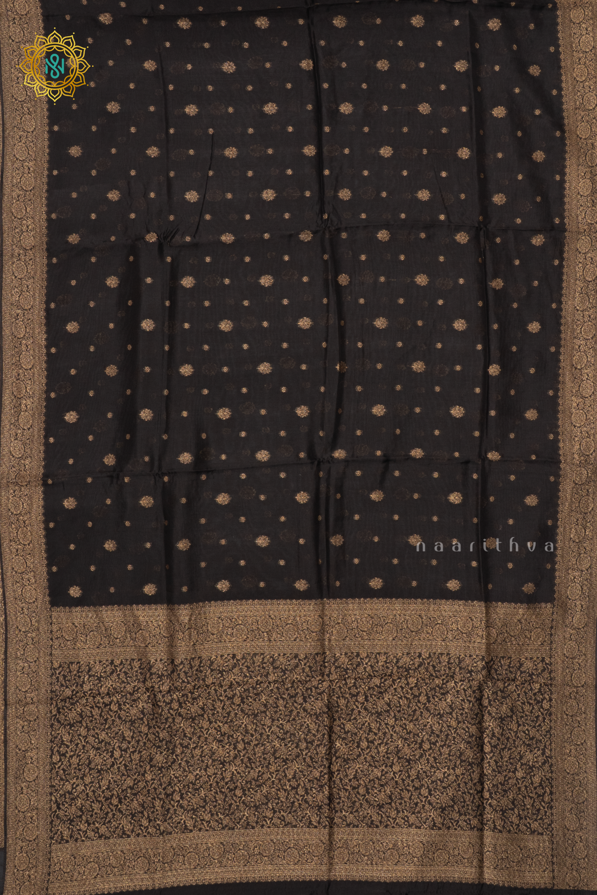 BLACK - SEMI TUSSAR SILK