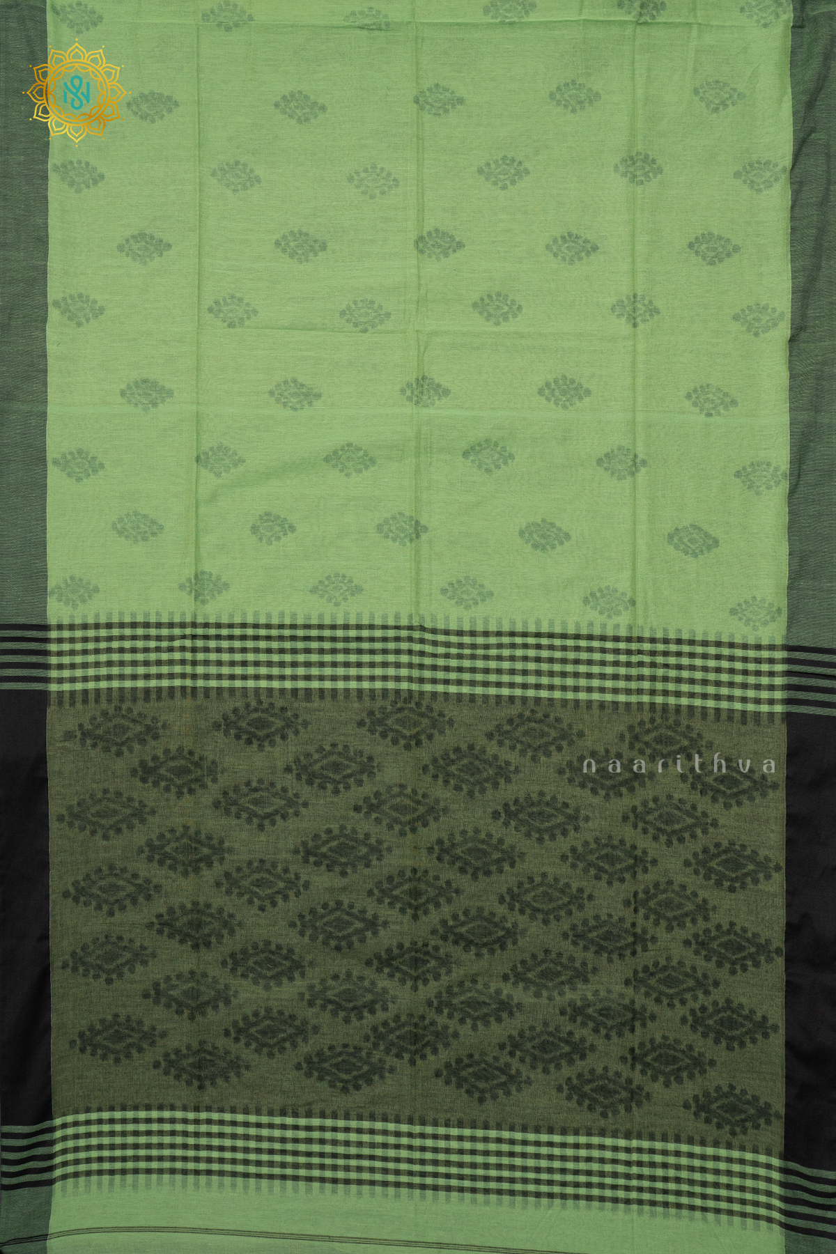 GREEN WITH BLACK - MUL COTTON