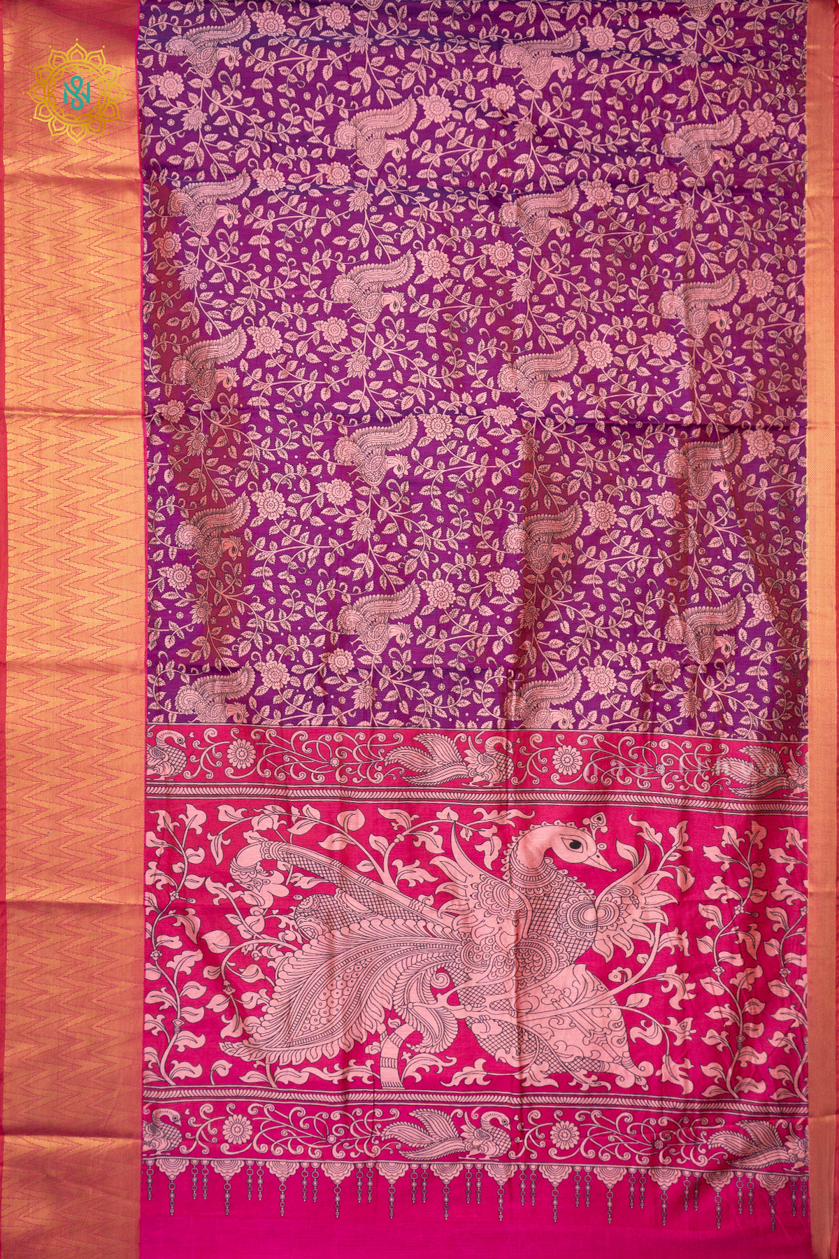 MAGENTA WITH PINK - SEMI SILK WITH PATOLA PRINTS