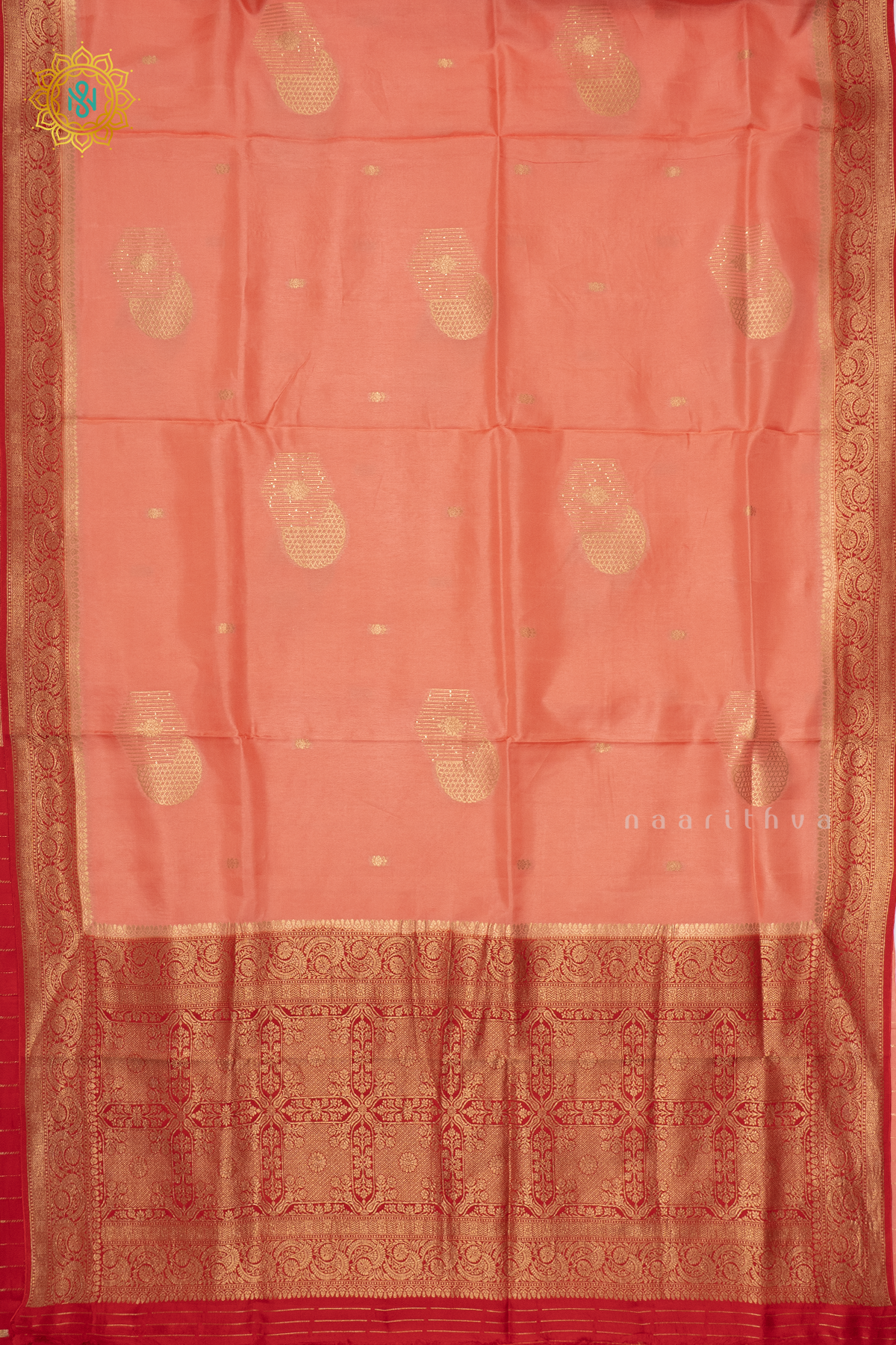 PEACH WITH RED - DOLA SILK
