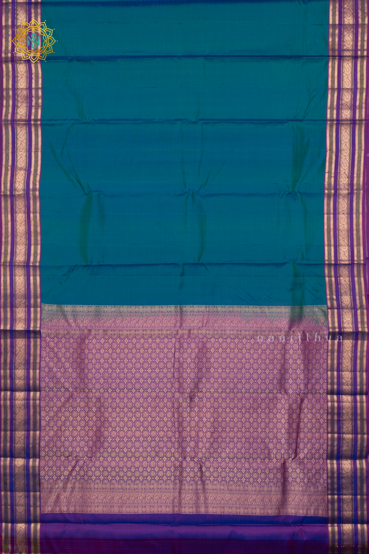 BLUE WITH PURPLE - PURE KANJIVARAM SILK