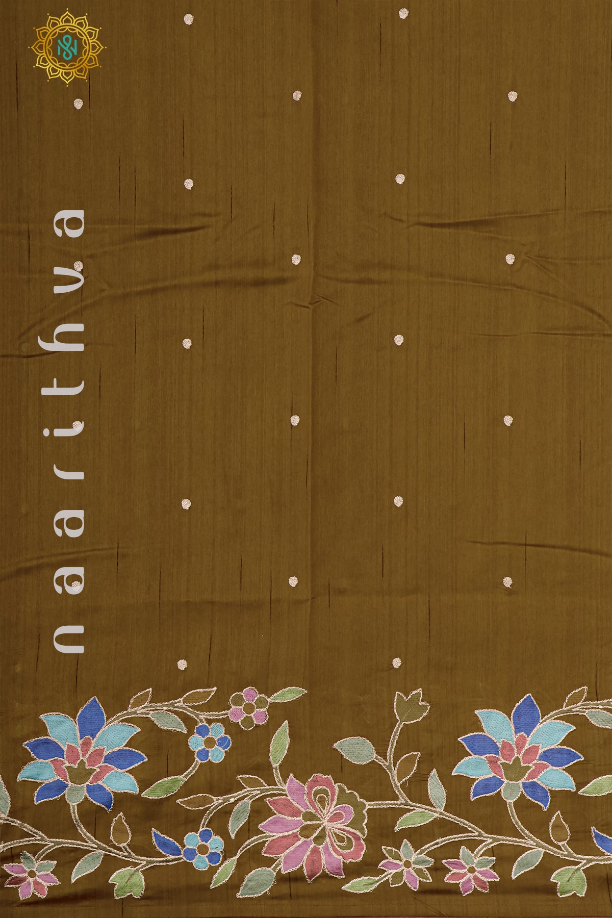 MUSTARD - SEMI TUSSAR SILK WITH EMBROIDERY