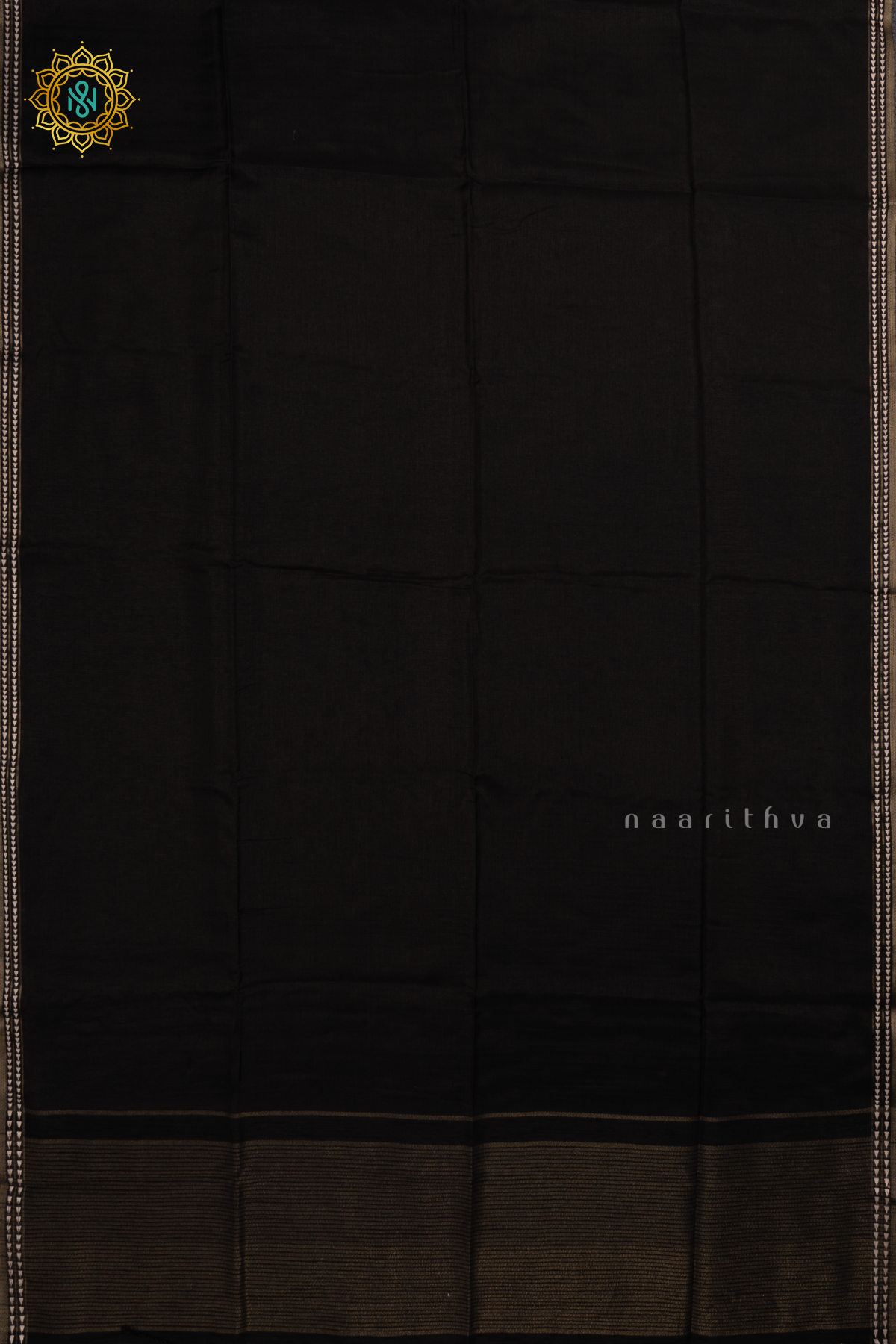 Black - Semi Tussar Silk Saree Allover Plain Body with Thread Woven Border, Pallu and Blouse