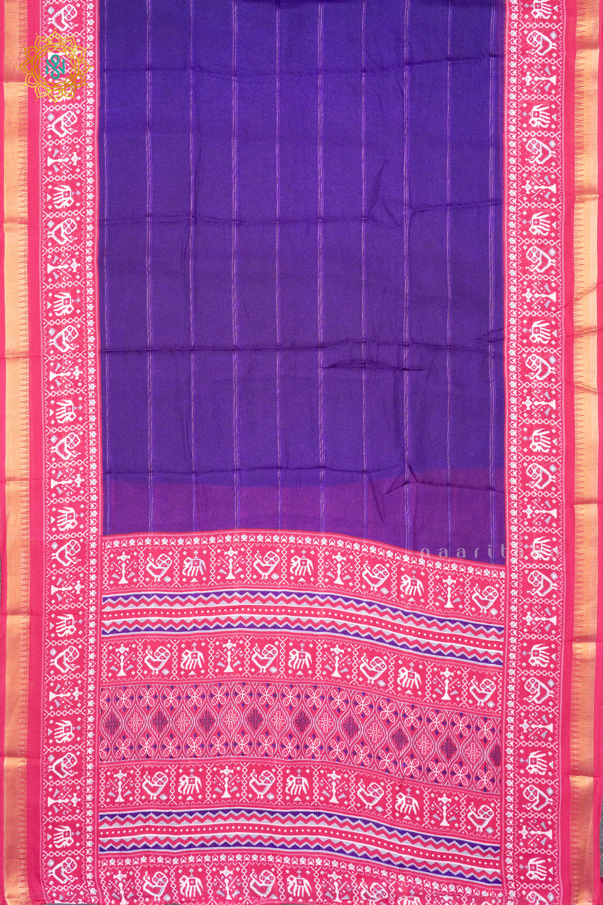 PURPLE WITH PINK - SEMI GEORGETTE