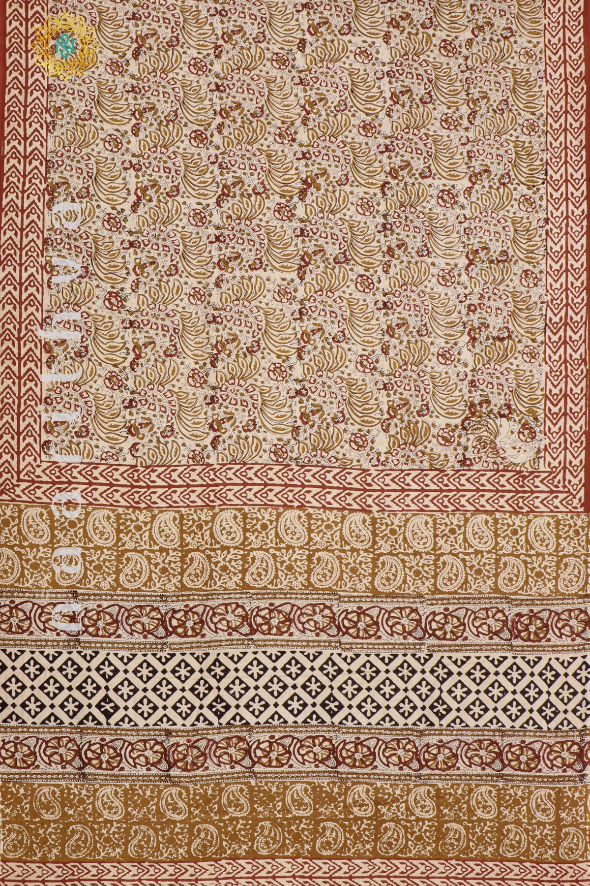 BEIGE WITH RED - MUL COTTON