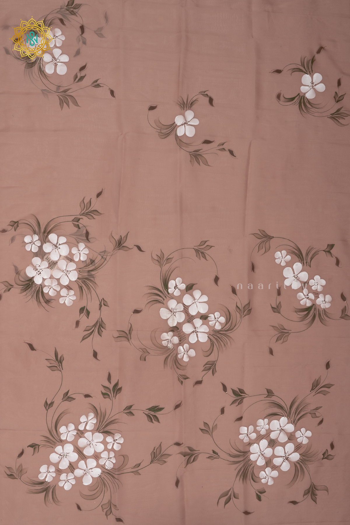 BROWN - ORGANZA HAND PAINTED