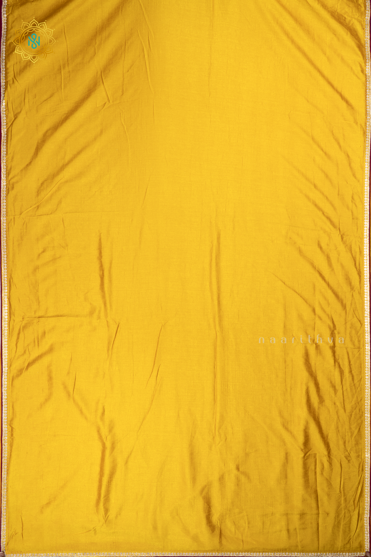Yellow with Pink - Party Wear Tussar Georgette Saree Allover Plain Body with Stone Work Border, with Contrast Blouse